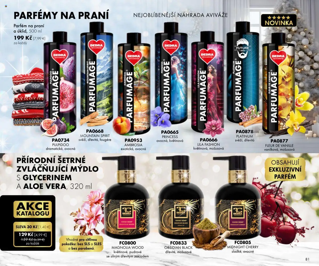 Nové Dedra akcie – leták je platný od 19.09.2025 | Strana: 81 | Produkty: Parfém, Mydlo