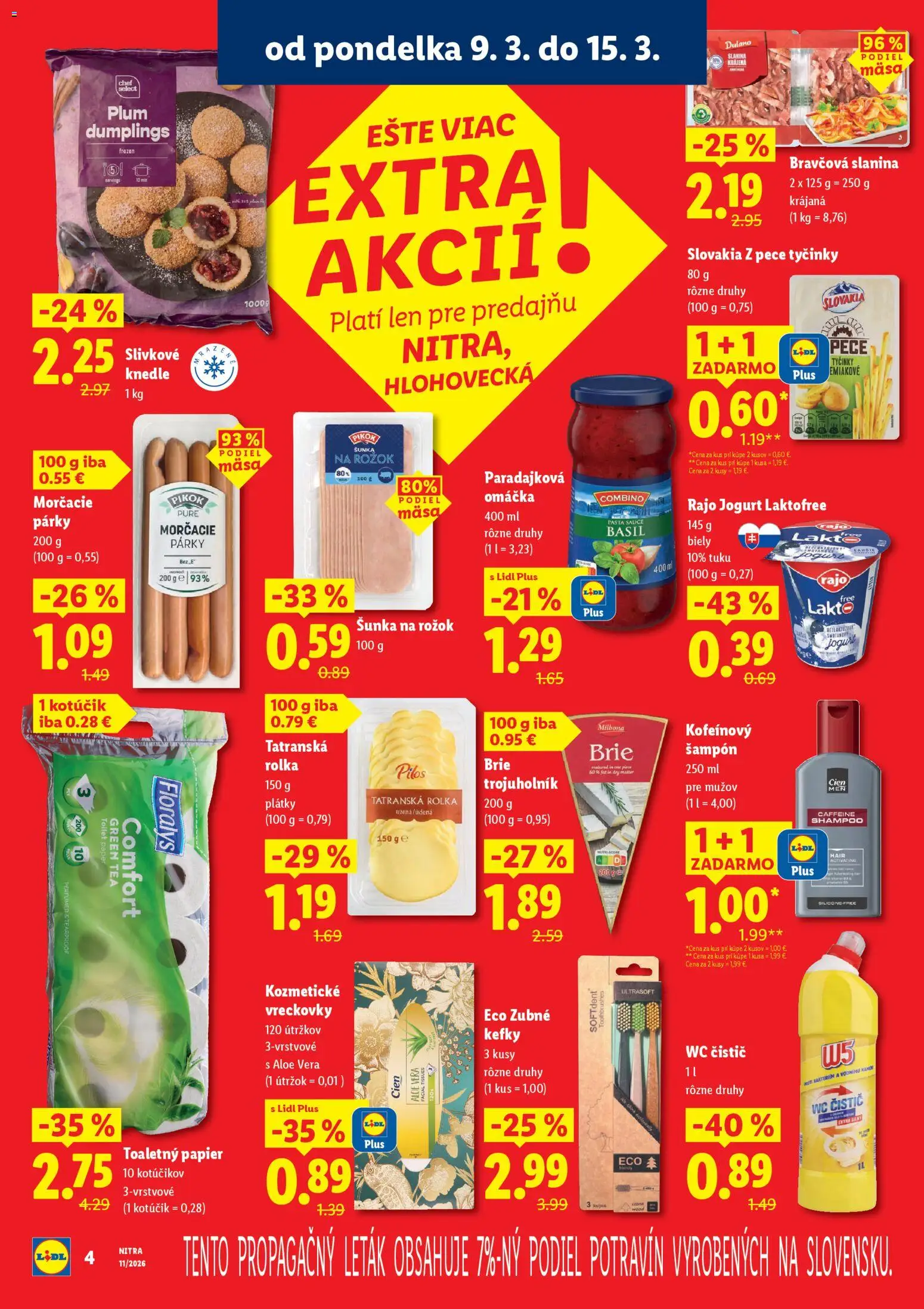 Nové Lidl akcie – leták je platný od 09.03.2026 | Strana: 4 | Produkty: Jogurt, Wc, Šampón, Omáčka
