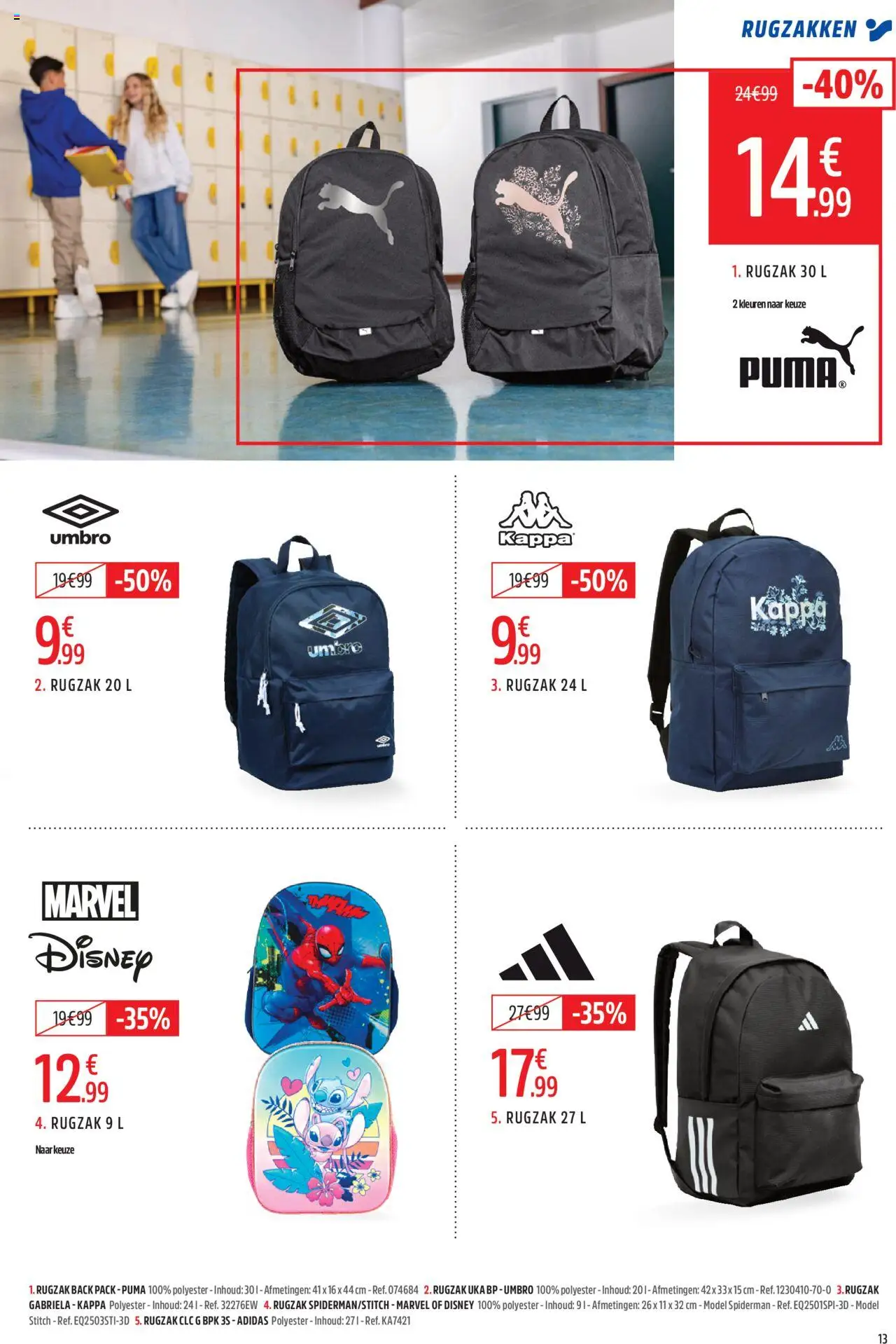  | Pagina: 13 | Producten: Rugzak
