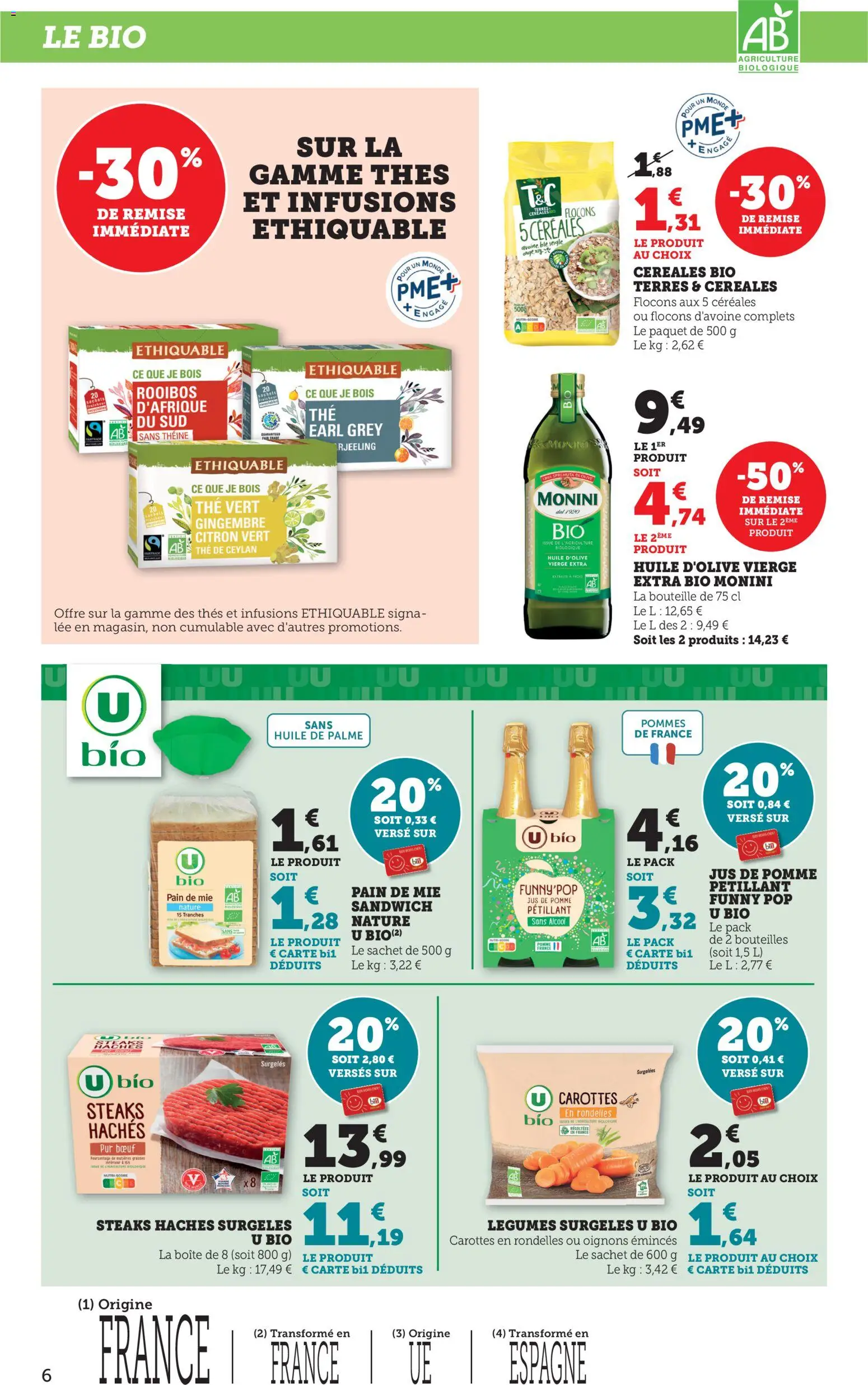 {H1} | Page: 6 | Produits: Flocons, Alcool, Pain, Oignons