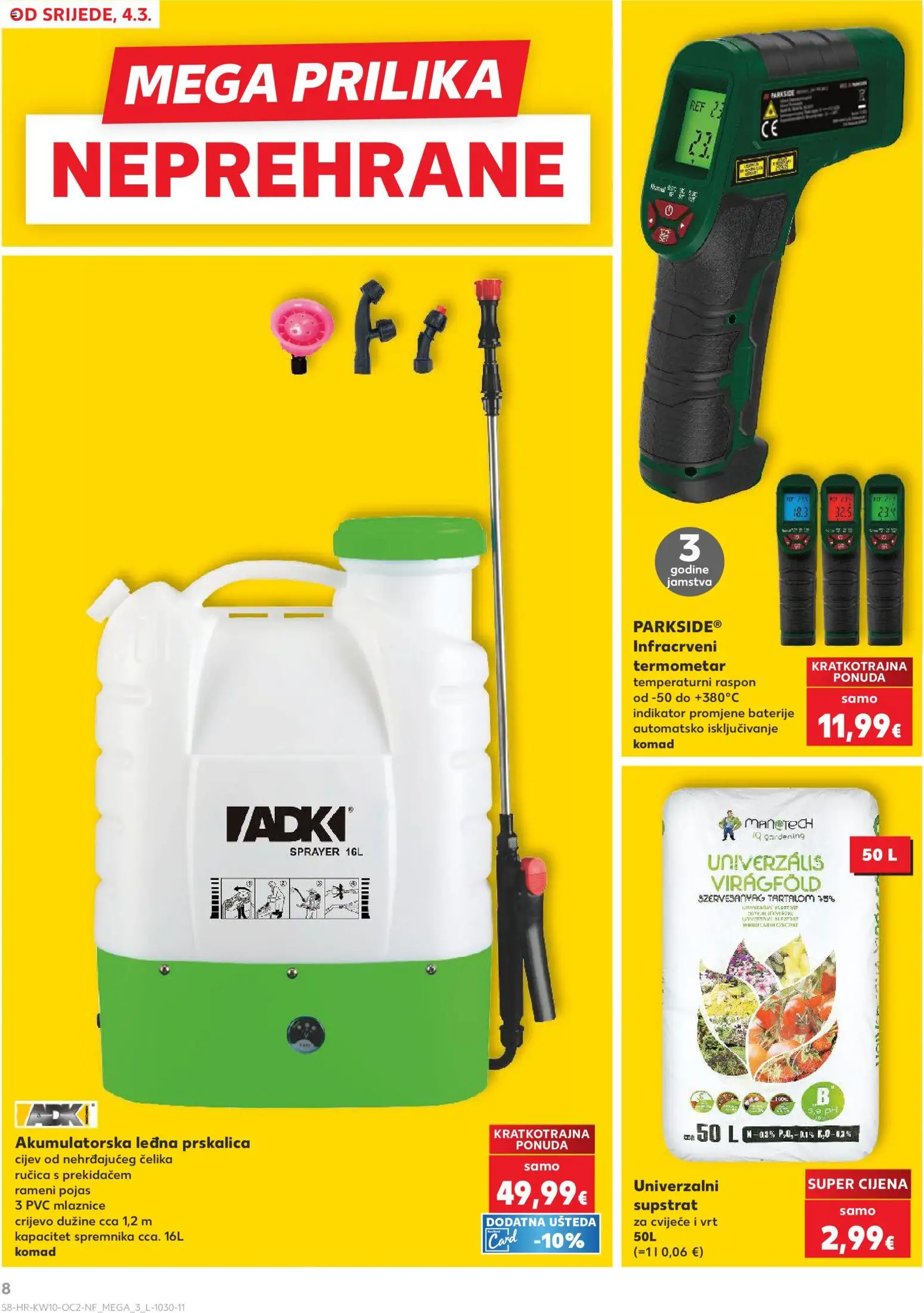 Kaufland katalog | vrijedi od 04.03.2026 | Stranica: 8 | Proizvodi: Termometar, Baterije, Pojas, Parkside