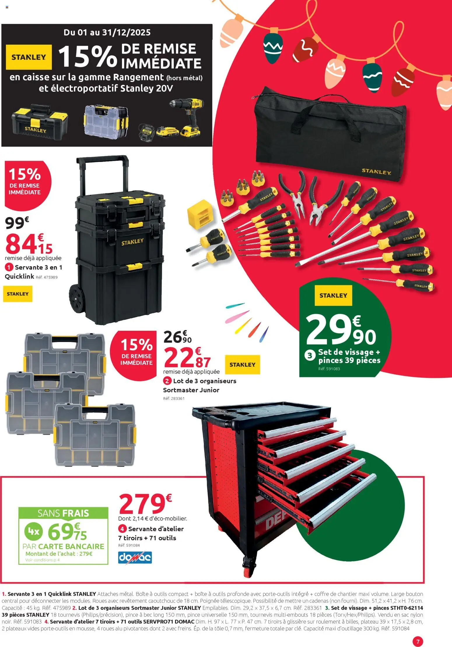 {H1} | Page: 7 | Produits: Sac, Tournevis, Servante D'Atelier, Tiroirs