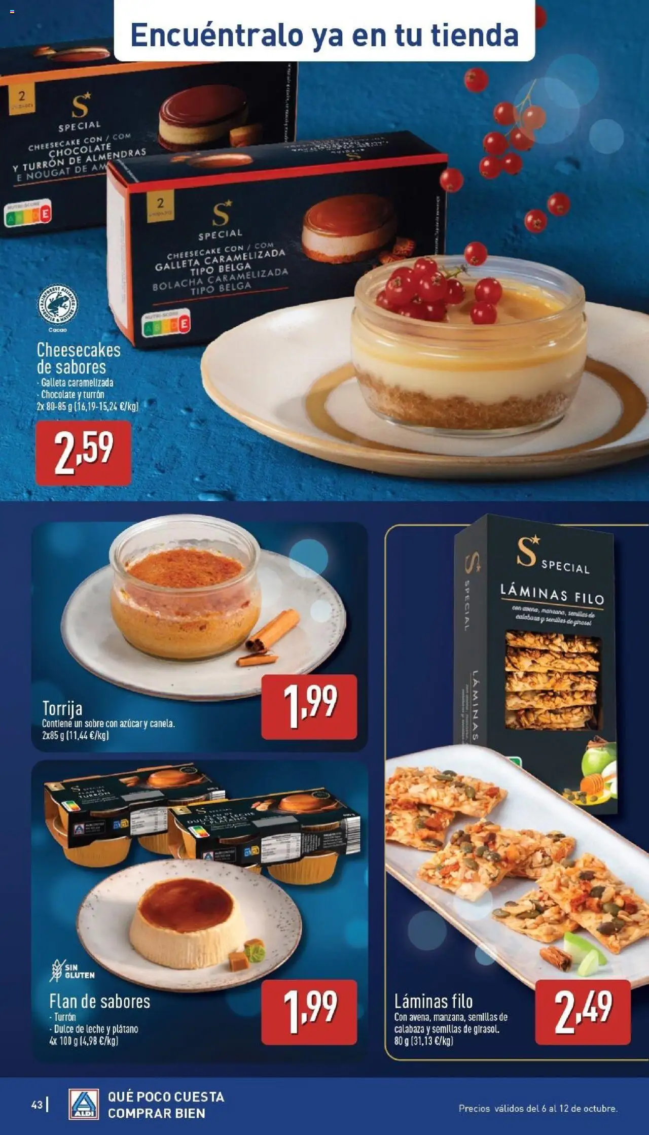 Aldi folleto Canarias │ válido desde el 06.10.2025 | Página: 43 | Productos: Πράσινο τσάι, Leche, Chocolate, Φρυγανιές σικάλεως
