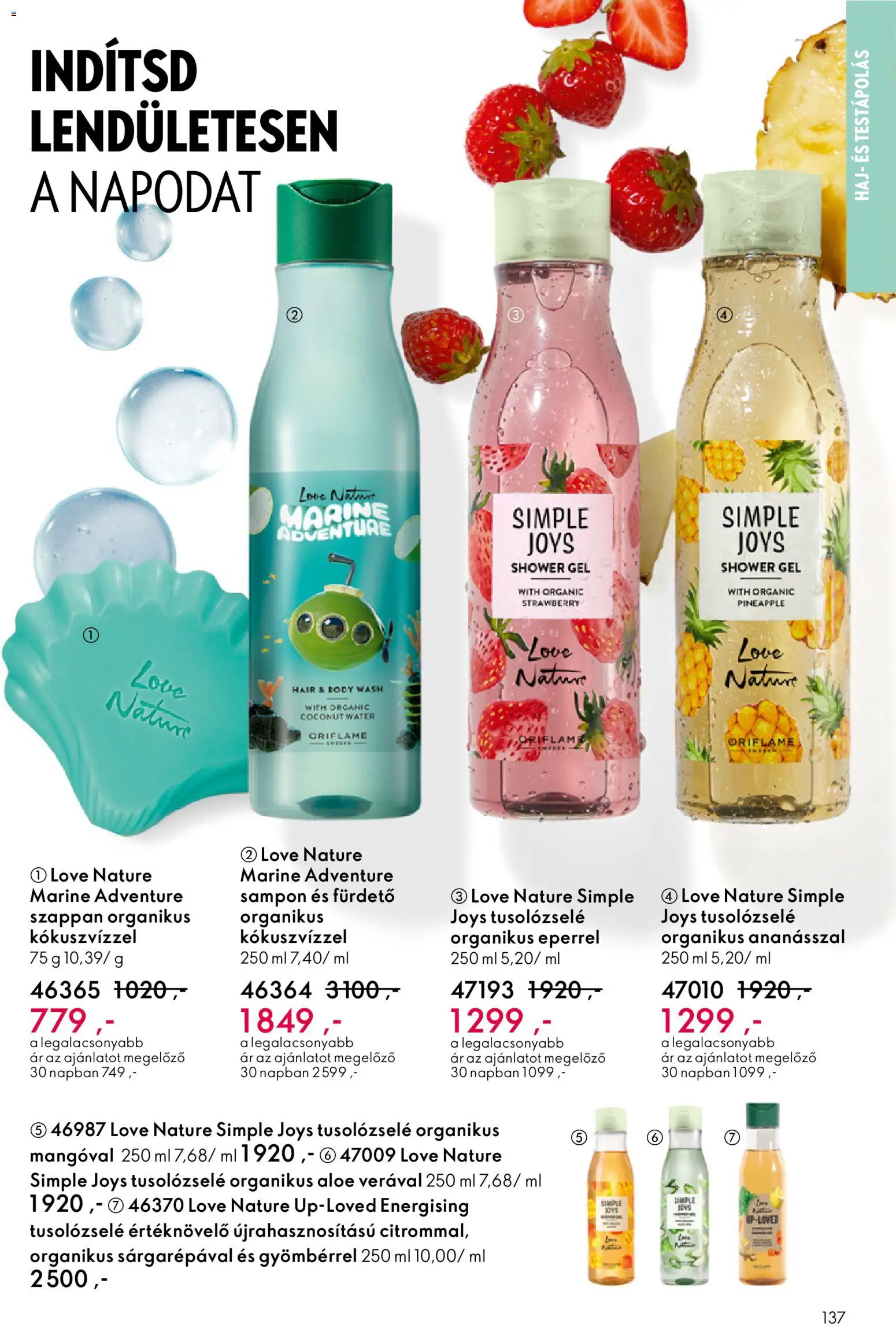 Oriflame akciós ujság - amely érvényes a következő dátumtól: 21.01.2026 | Oldal: 137 | Termékek: Body, Sampon, Szappan
