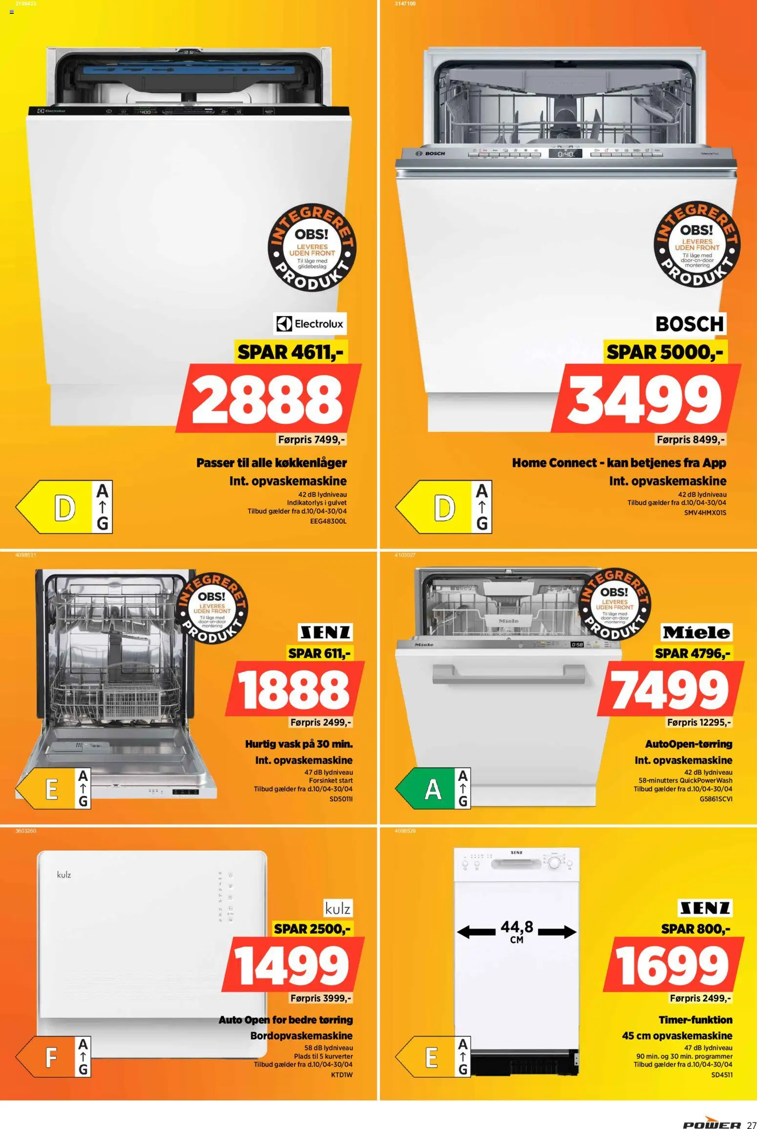 Power tilbudsavis – gyldig fra 24.04.2026 | Side: 27 | Produkter: Opvaskemaskine