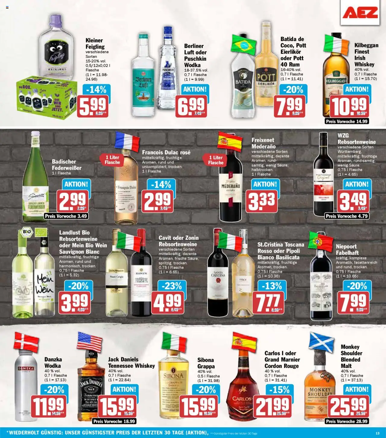 AEZ Prospekt 	 – gültig ab 06.10.2025 | Seite: 13 | Produkte: Freixenet, Freixenet mederano, Rouge, Wein