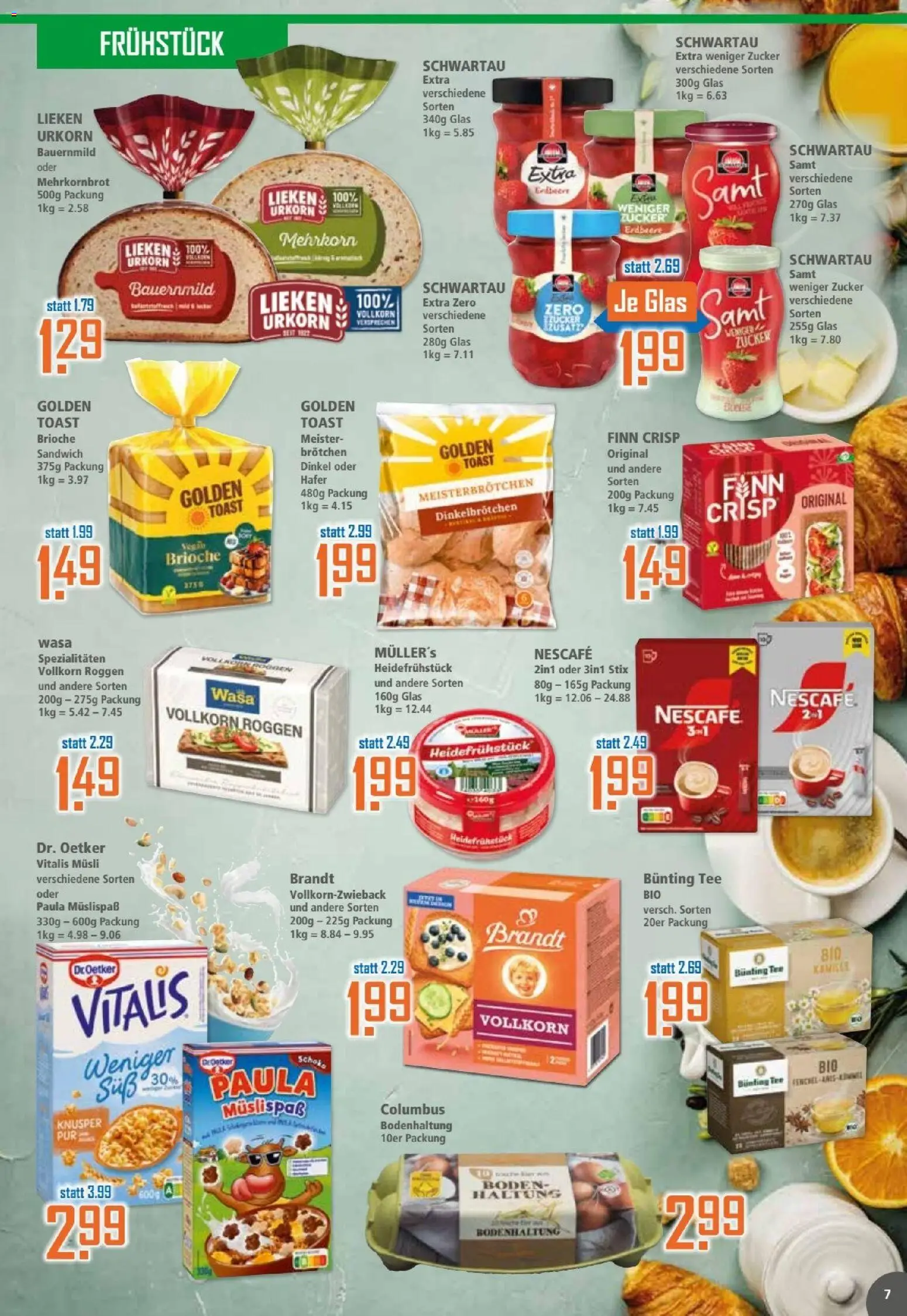 Klaas & Kock Prospekt – gültig ab 12.01.2026 | Seite: 7 | Produkte: Nescafe, Schwartau samt, Tee, Schwartau extra