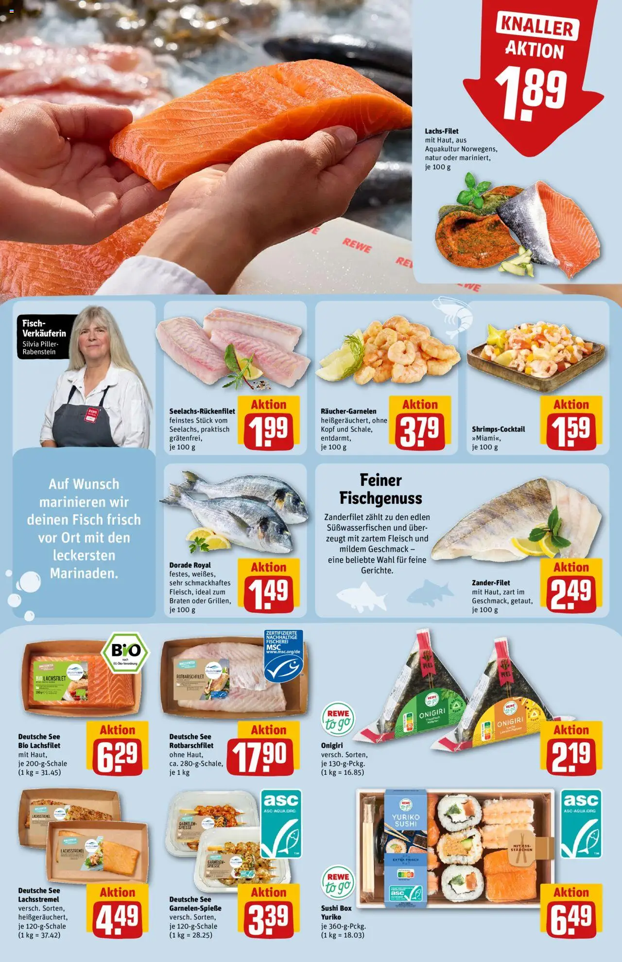 Rewe Prospekt 	 – gültig ab 08.09.2025 | Seite: 14 | Produkte: Dorade, Box, Fisch, Fleisch