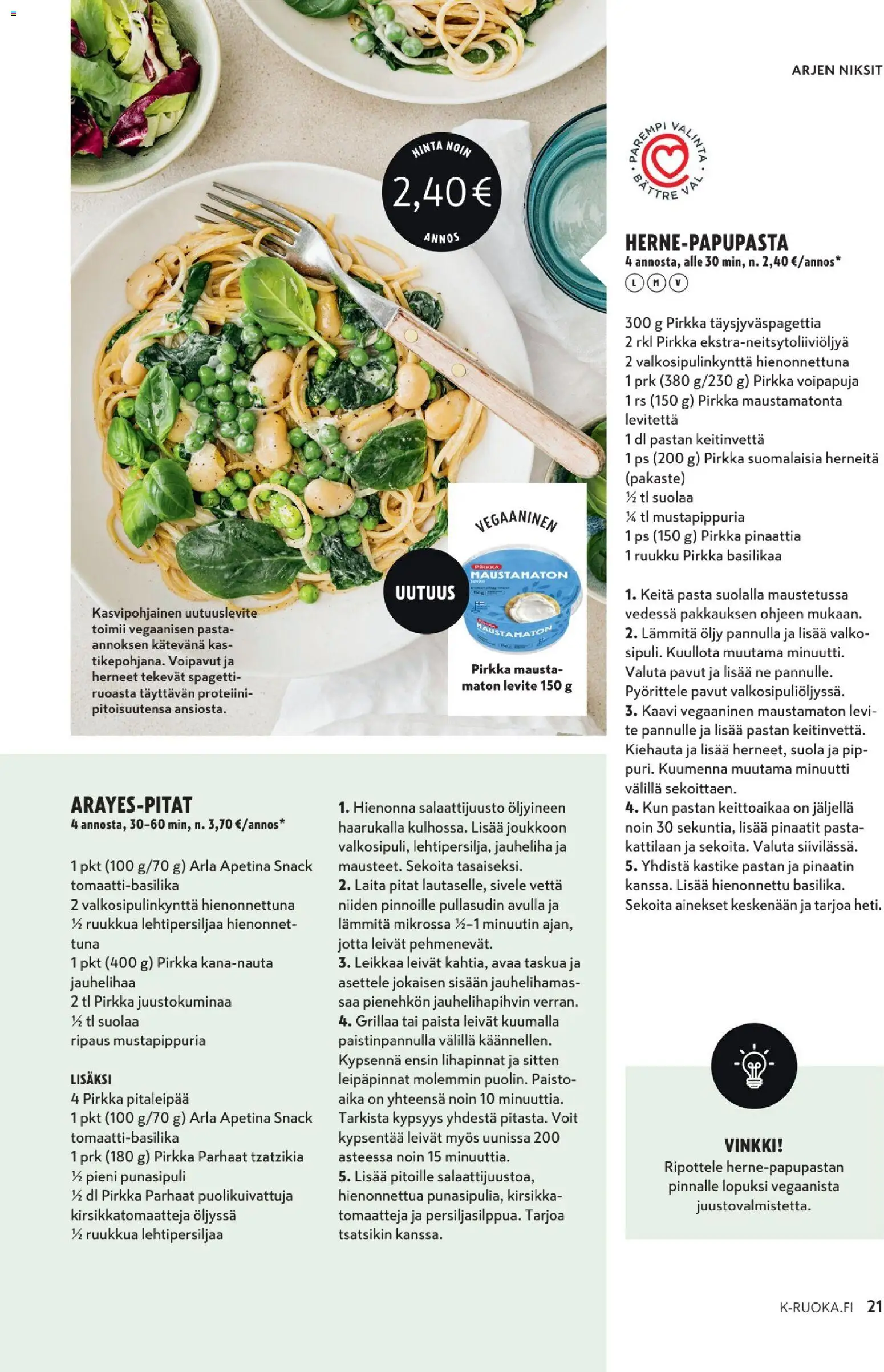 K-Market tarjoukset - K-Ruoka – voimassa 06.05.2026 alkaen | Sivu: 21 | Tuotteet: Spagetti, Pavut, Öljy, Pasta