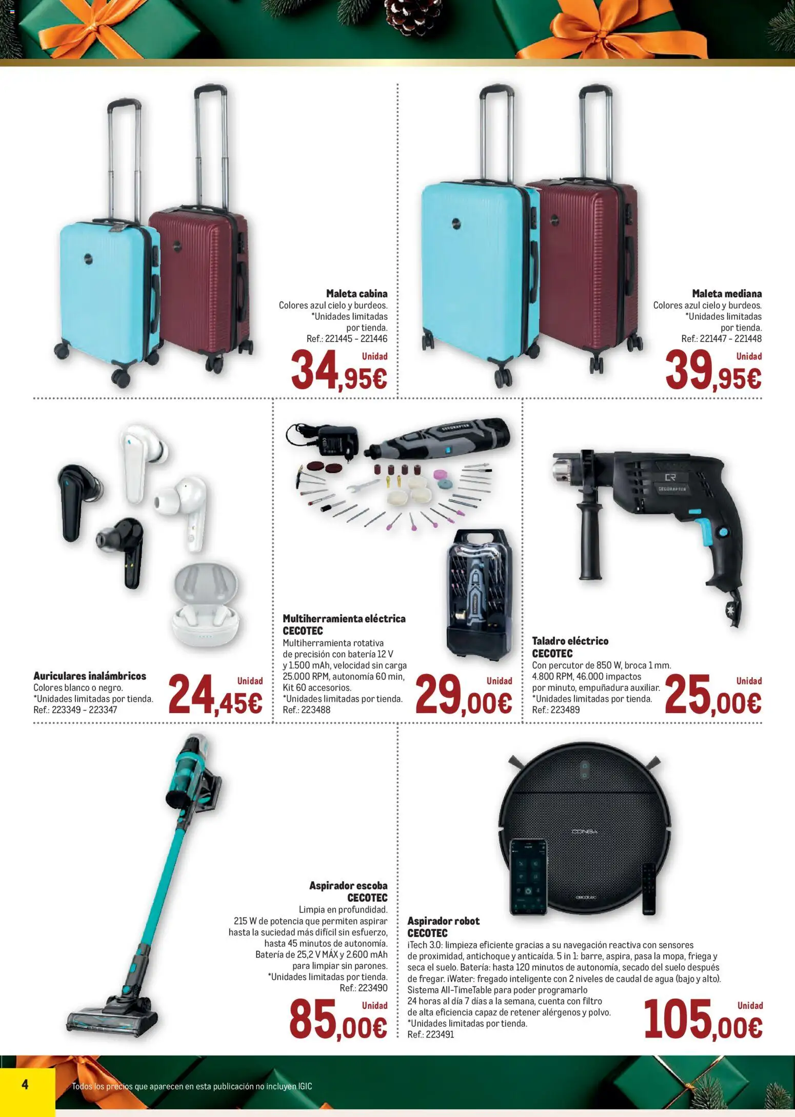 Makro - Ideas Regalos Canarias │ válido desde el 24.11.2025 | Página: 4 | Productos: Auriculares, Robot, Navegación, Aspirador