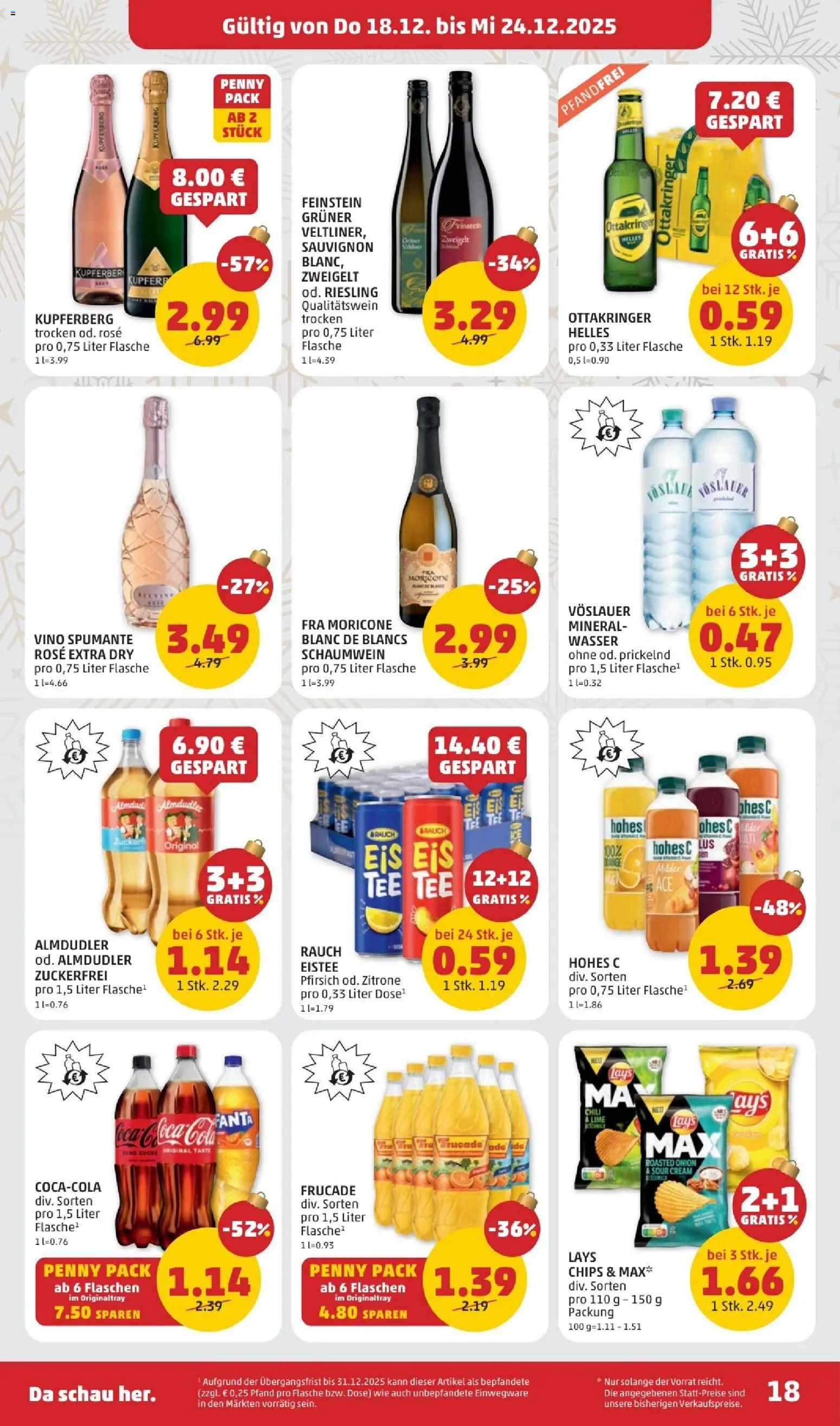 Penny Markt Flugblatt gültig ab 18.12.2025 | Seite: 18 | Produkte: Chips, Eis, Wasser, Zitrone