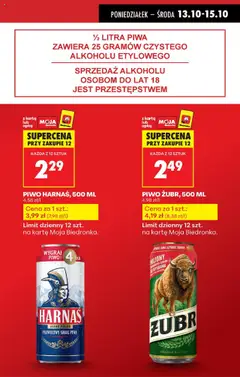 Pogląd oferty "PIWO HARNAŚ, 500 ML, Jasne pełne piwo Harnaś w puszce o pojemności 500 ml." - ważna od 13.10.2025 | Strona: 3