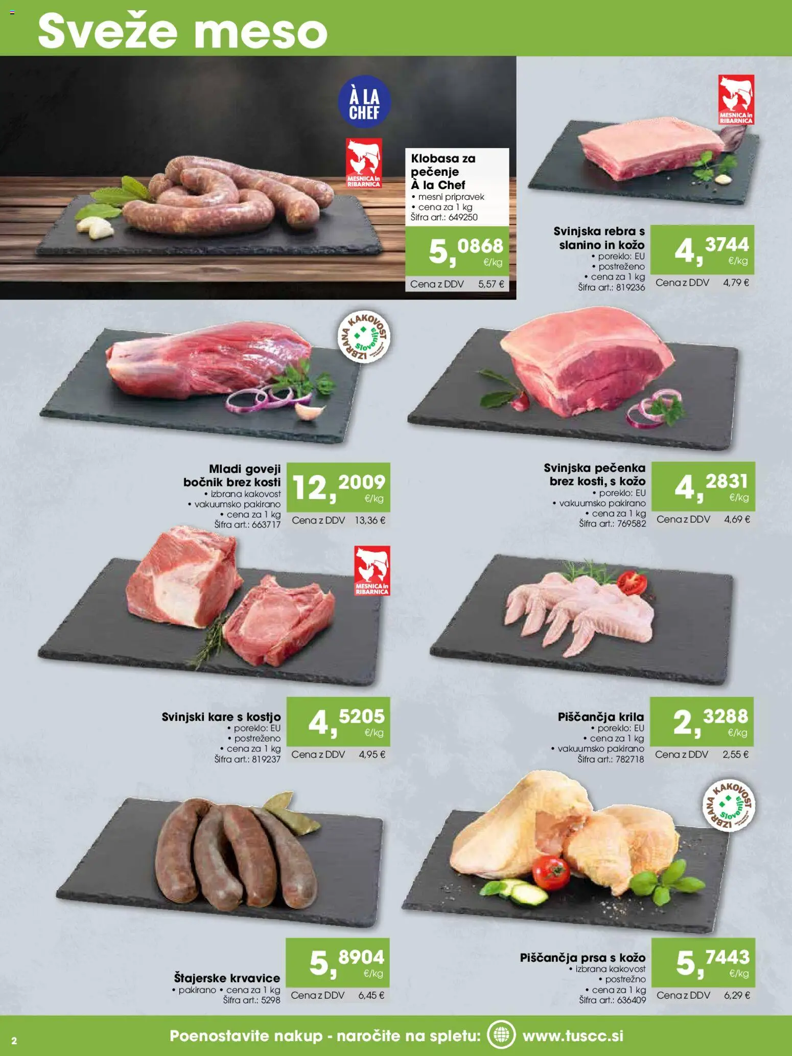 Novi Tuš katalog ponudbe – veljaven od 07.01.2026 | Stran: 2 | Izdelki: Piščančja krila