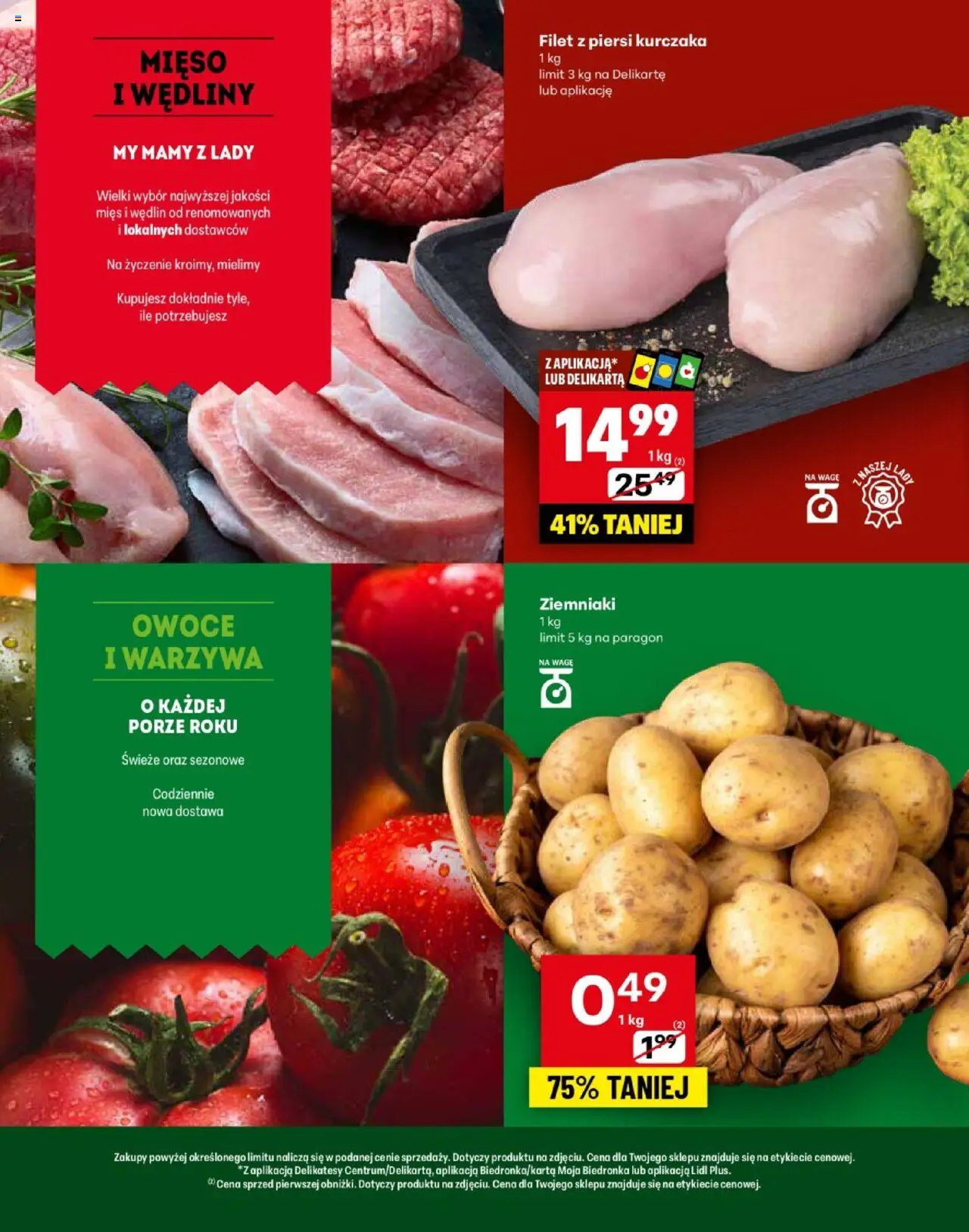 Delikatesy Centrum Gazetka - Ślemień Otwarcie od 09.10.2025 | Strona: 2 | Produkty: Mięso, Wędliny, Filet z piersi kurczaka, Ziemniaki