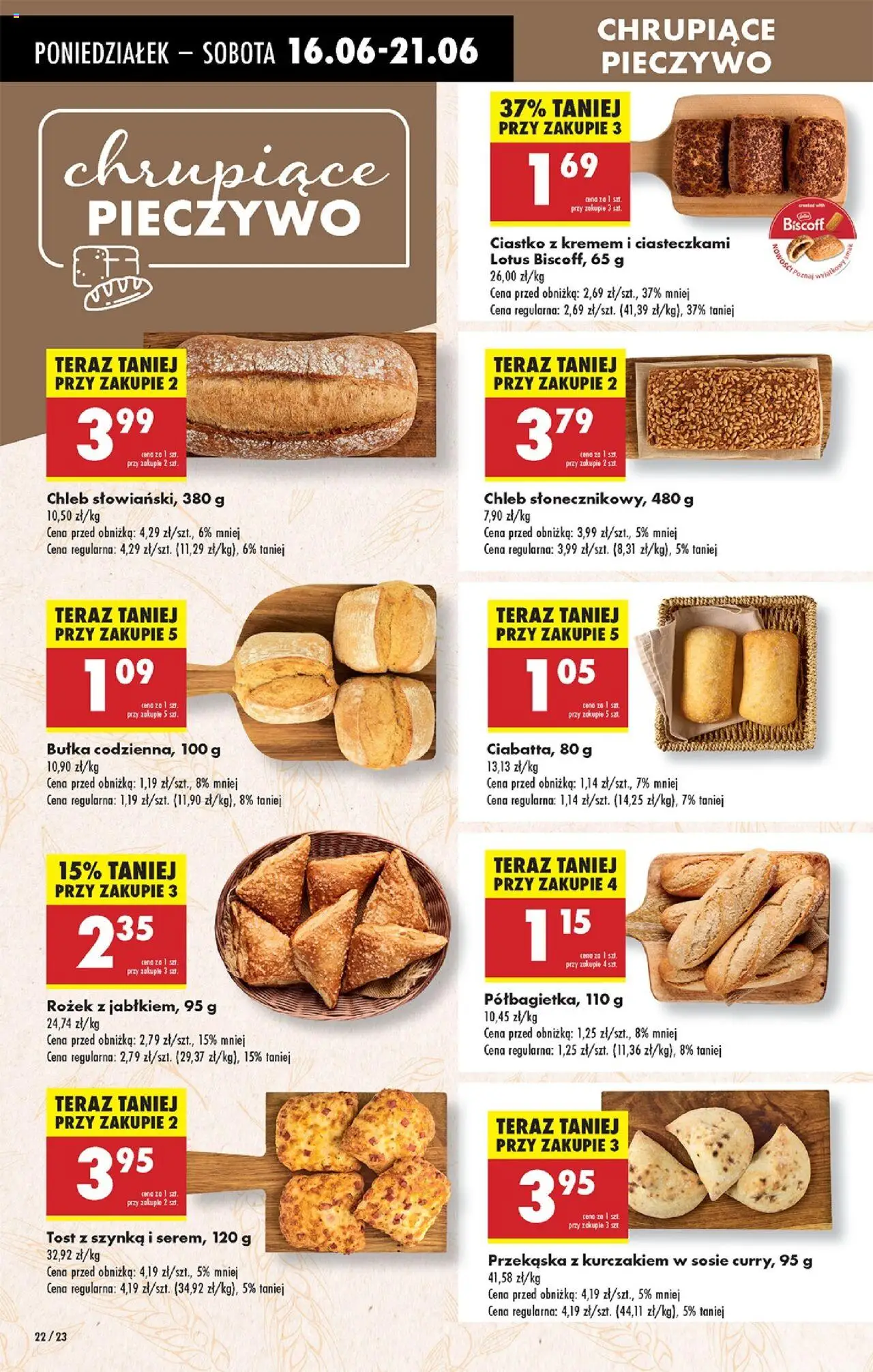 Biedronka gazetka od 16.06.2025 | Strona: 36 | Produkty: Pieczywo, Szynka, Bułka, Chleb
