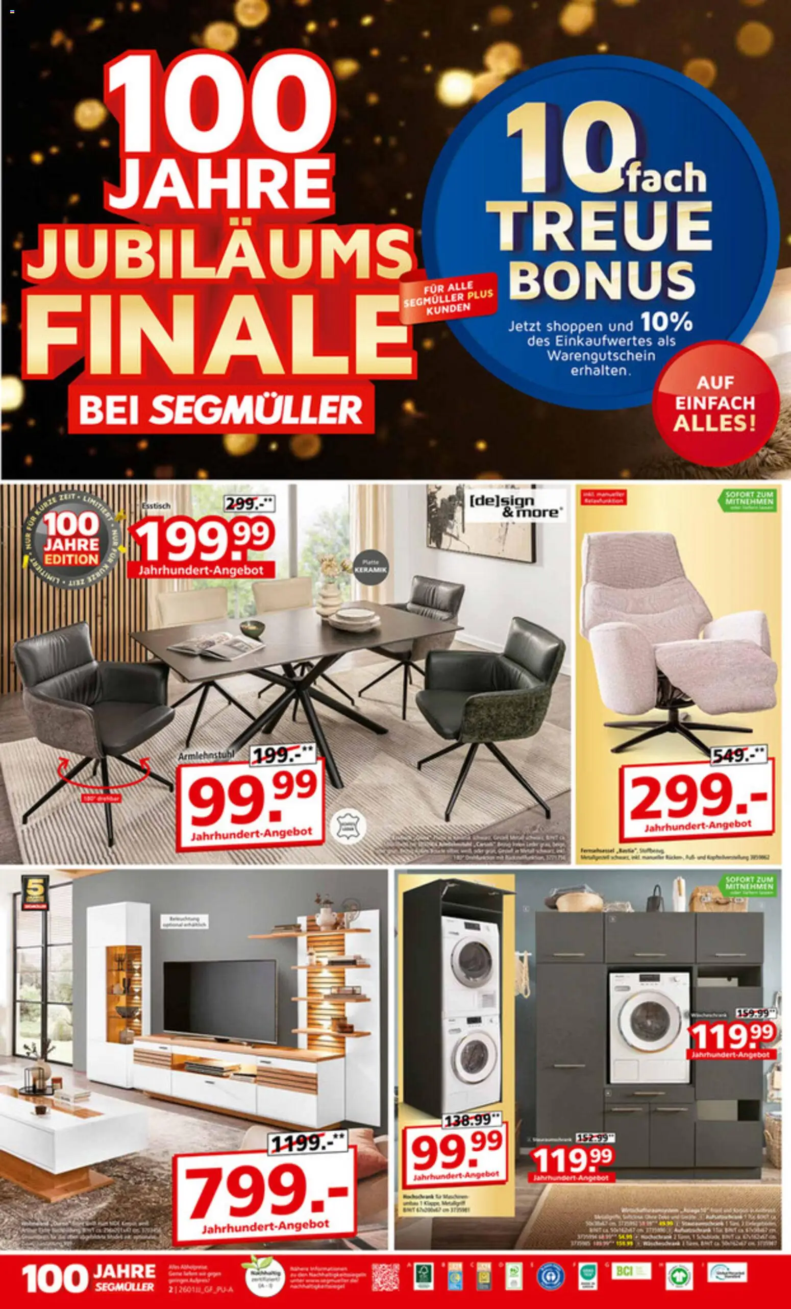 Segmüller Jubiläums Finale - Letzte Chance – gültig ab 24.12.2025 | Seite: 2 | Produkte: Esstisch