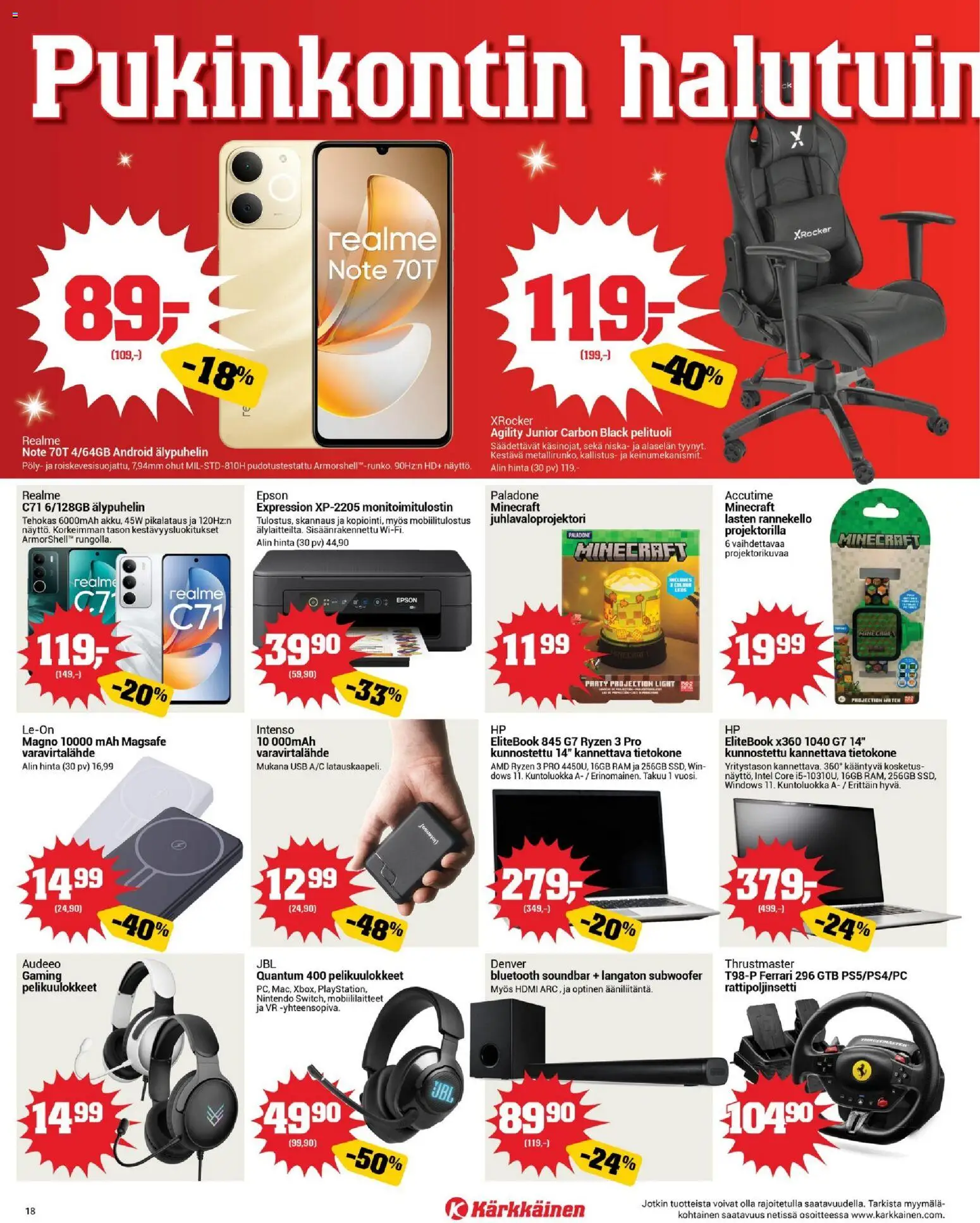 Kärkkäinen tarjoukset – voimassa 03.11.2025 alkaen | Sivu: 18 | Tuotteet: USB, Monitoimitulostin, Soundbar, Älypuhelin
