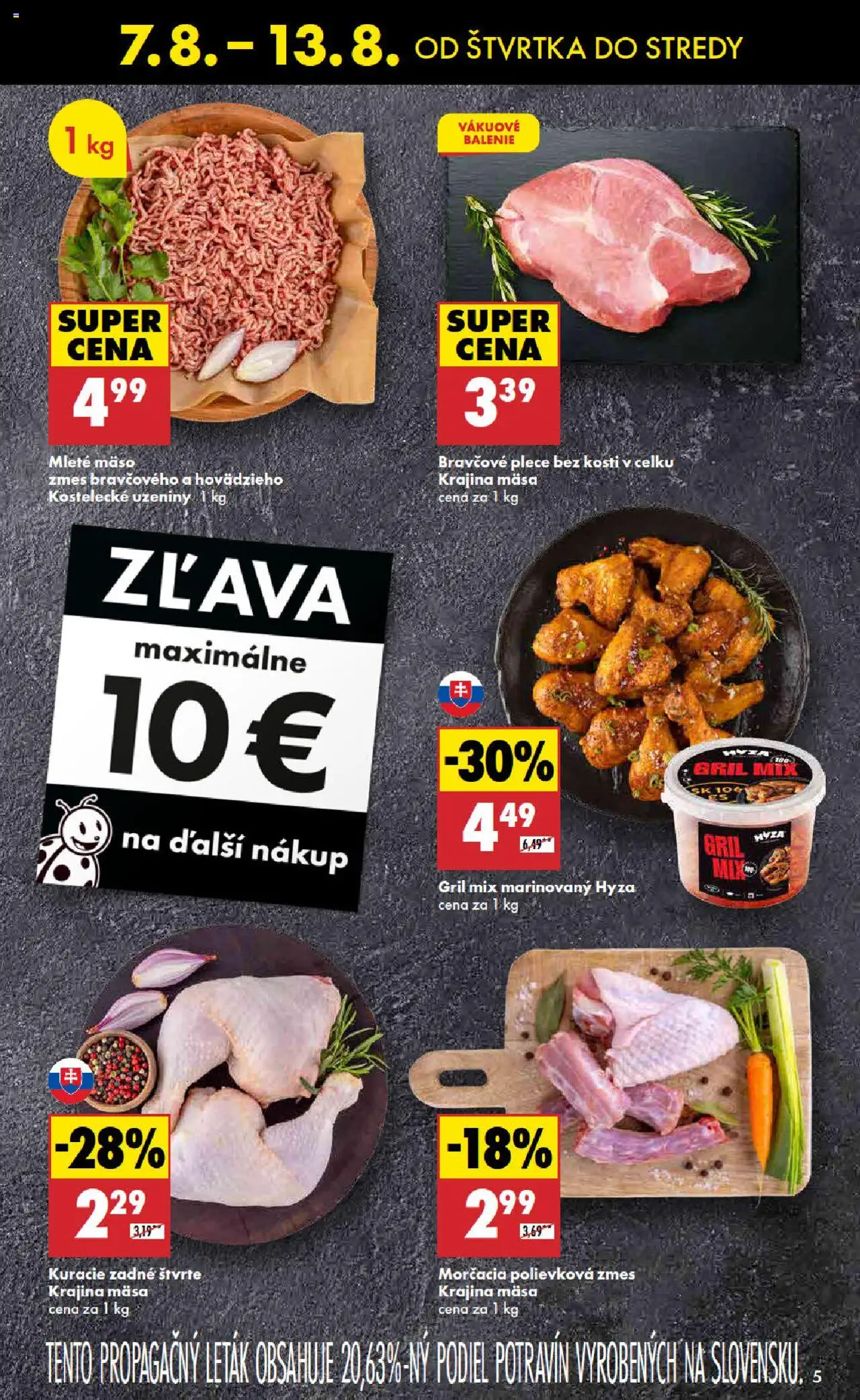 Biedronka leták │ platný od 07.08.2025 | Strana: 5 | Produkty: Gril, Bravčové plece, Mleté mäso