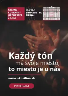 Štátny komorný orchester Žilina leták platný od 06.10.2025
