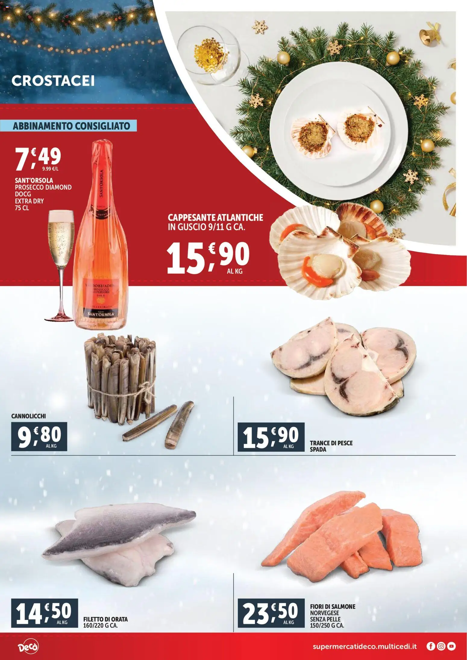 Volantino Decò del 12.12.2025 | Pagina: 4 | Prodotti: Pesce, Prosecco, Orata, Pesce spada