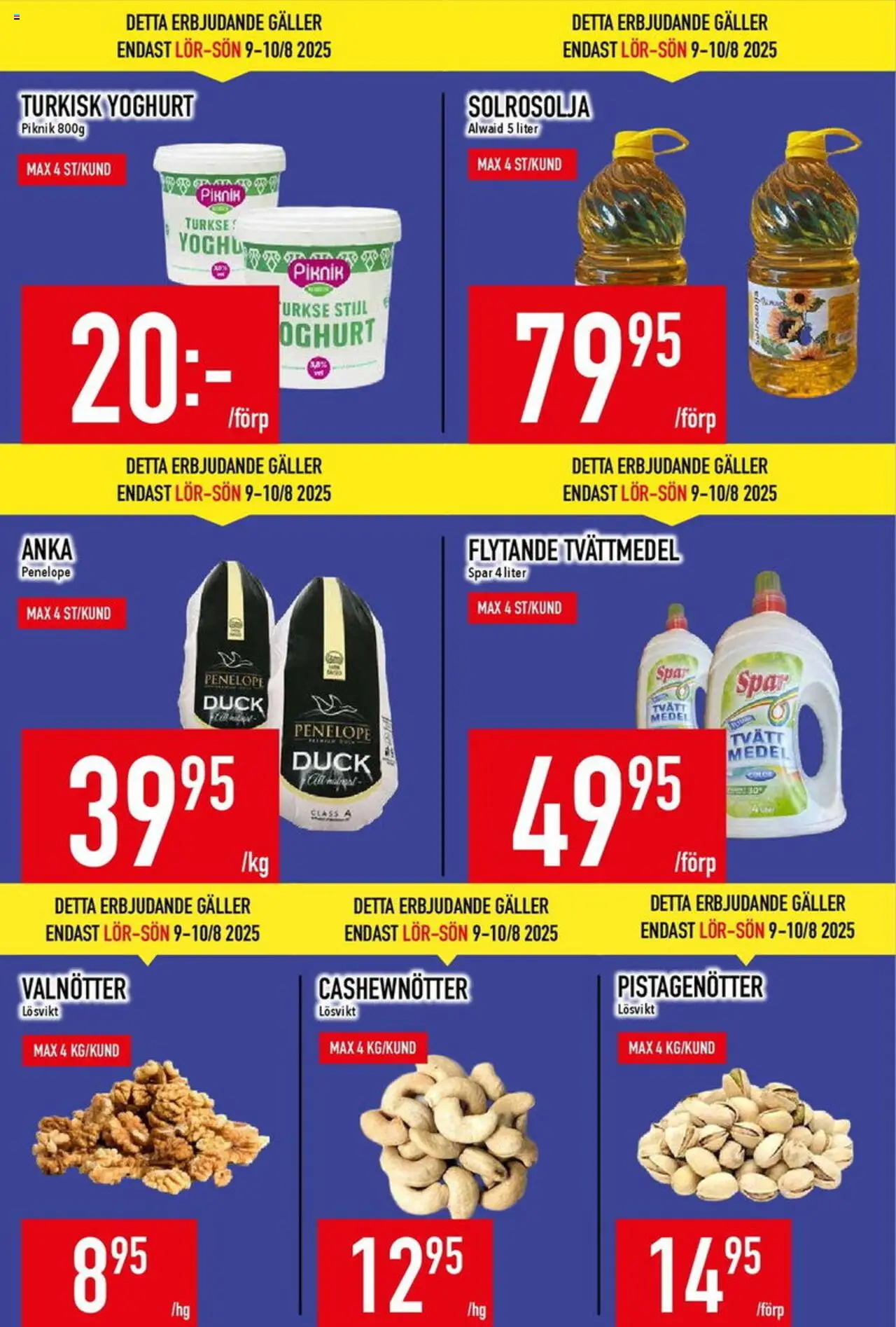 Matdax reklamblad aktuell från 04.08.2025 | Sida: 5 | Produkter: Tvättmedel, Galler, Cashewnötter, Yoghurt