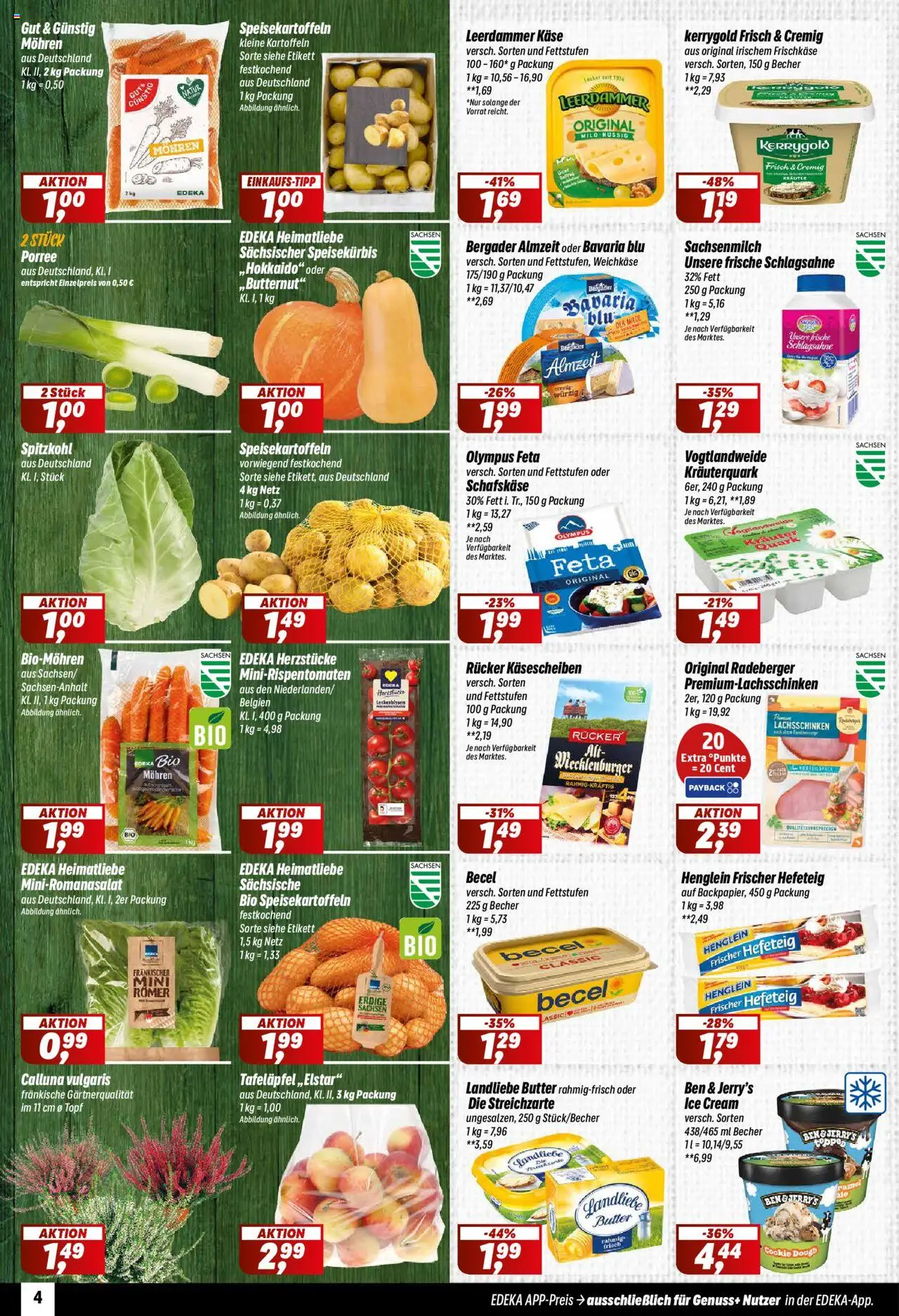 Simmel Prospekt 	 – gültig ab 06.10.2025 | Seite: 4 | Produkte: Schlagsahne, Leerdammer, Ben & Jerry's, Schafskase