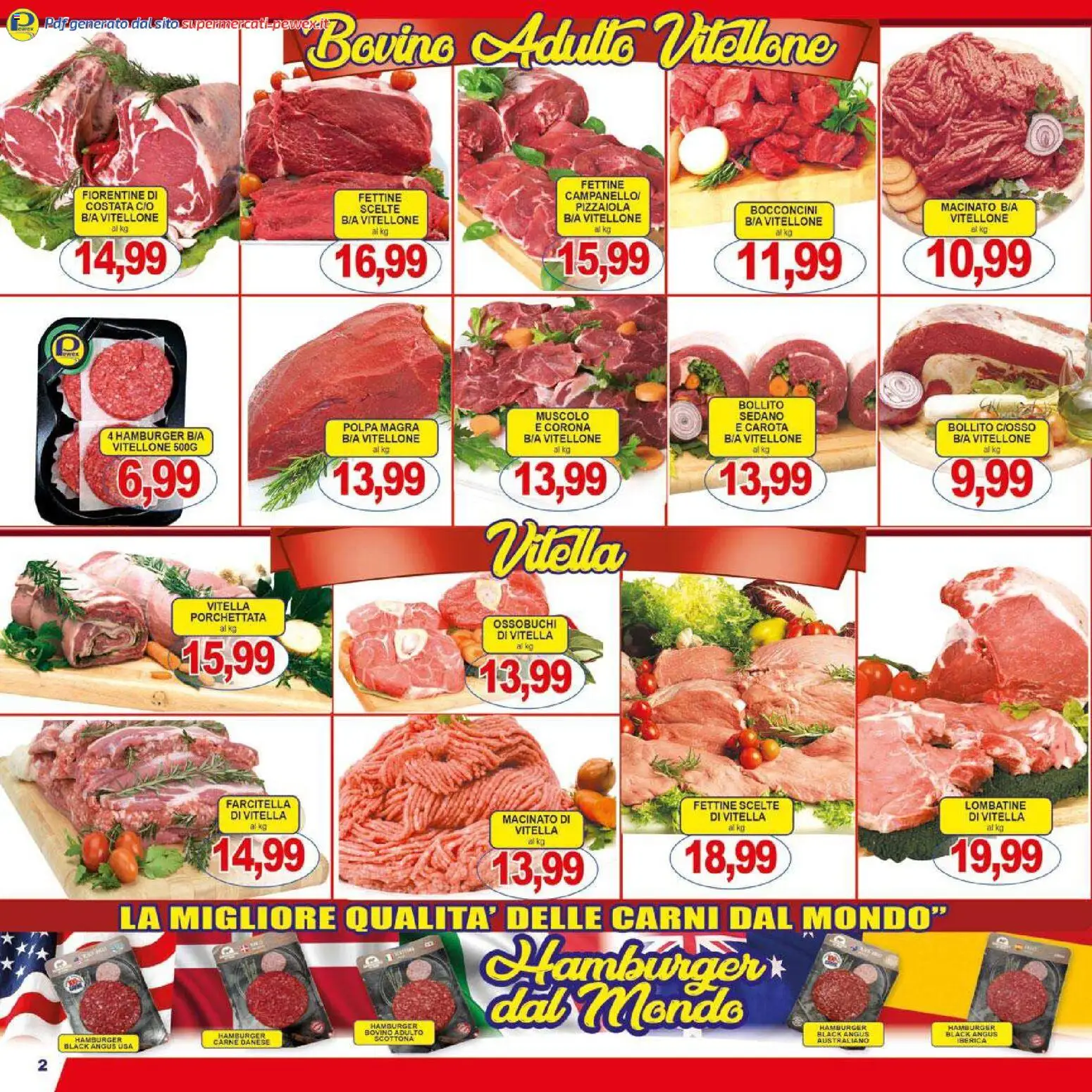 Volantino Pewex del 26.01.2026 | Pagina: 2 | Prodotti: Bovino, Carota, Sedano, Macinato