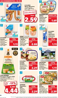 Kaufland Prospekt 	 ab 26.02.2026 gültig | Seite: 34 | Produkte: Wiener wurstchen, Ziegenkäse, Iglo, Paprika