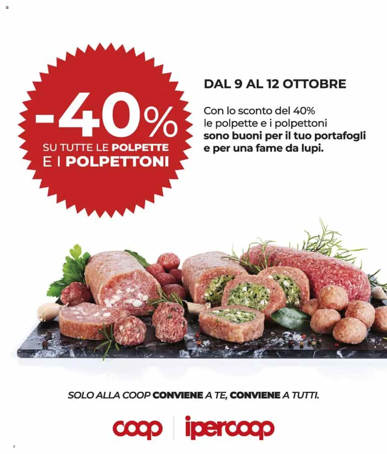 Volantino COOP del 02.10.2025 | Pagina: 2 | Prodotti: Polpette