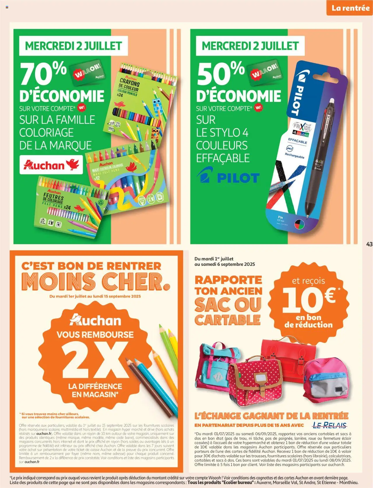  | Page: 43 | Produits: Sac, Cartable, Crayons de couleur, Stylo