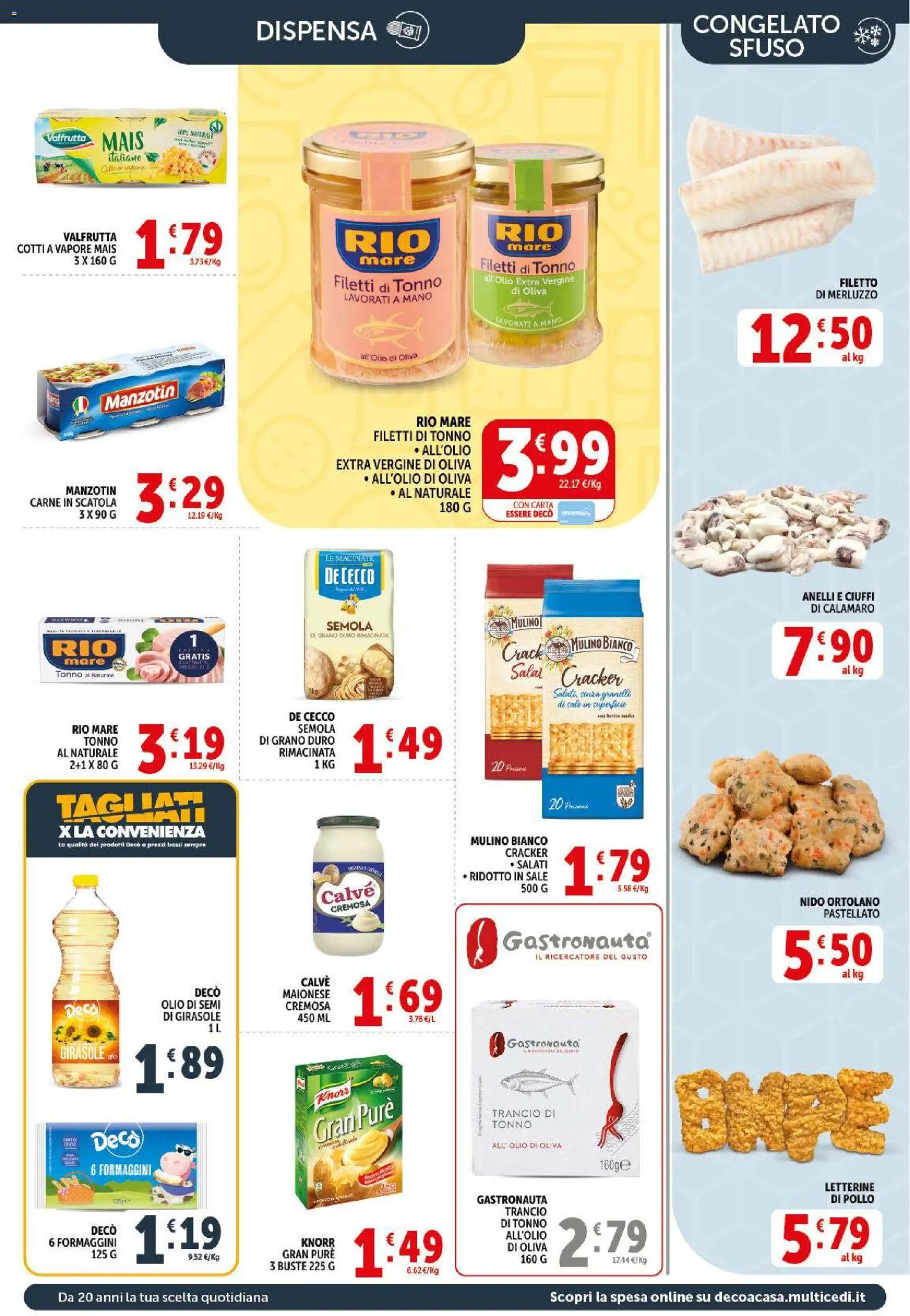Volantino Decò del 13.04.2026 | Pagina: 14 | Prodotti: Pollo, Merluzzo, Tonno al naturale, Mais