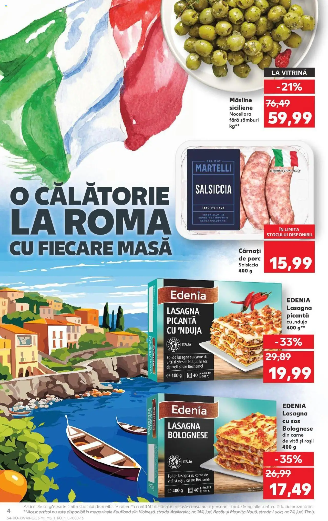 Noul catalog Kaufland – valabil de la 01.10.2025 | Pagină: 4 | Produse: Lasagna, Roșii, Carne De Vită, Sos