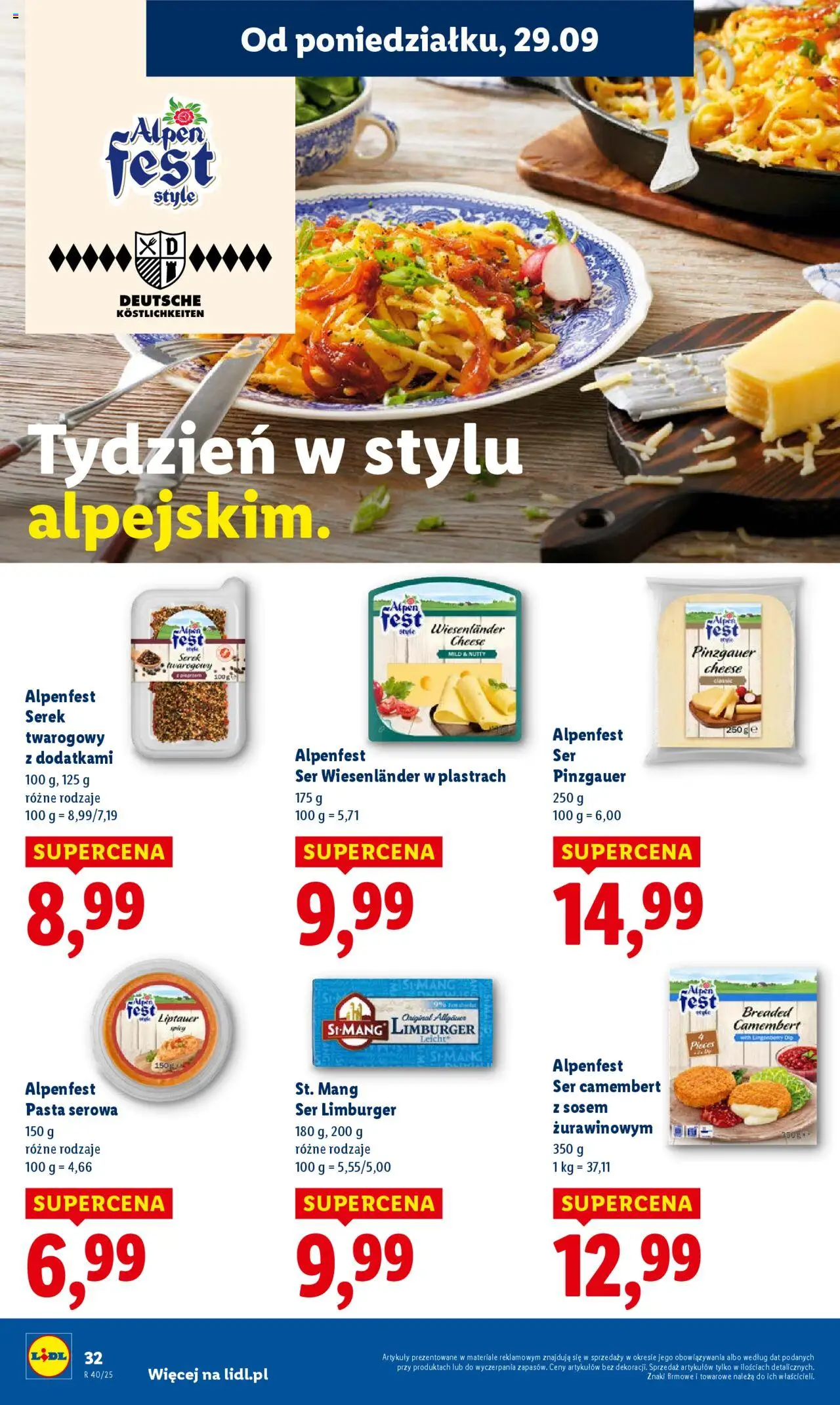 Lidl Gazetka od 29.09.2025 | Strona: 34 | Produkty: Serek, Ser camembert, Camembert, Ser