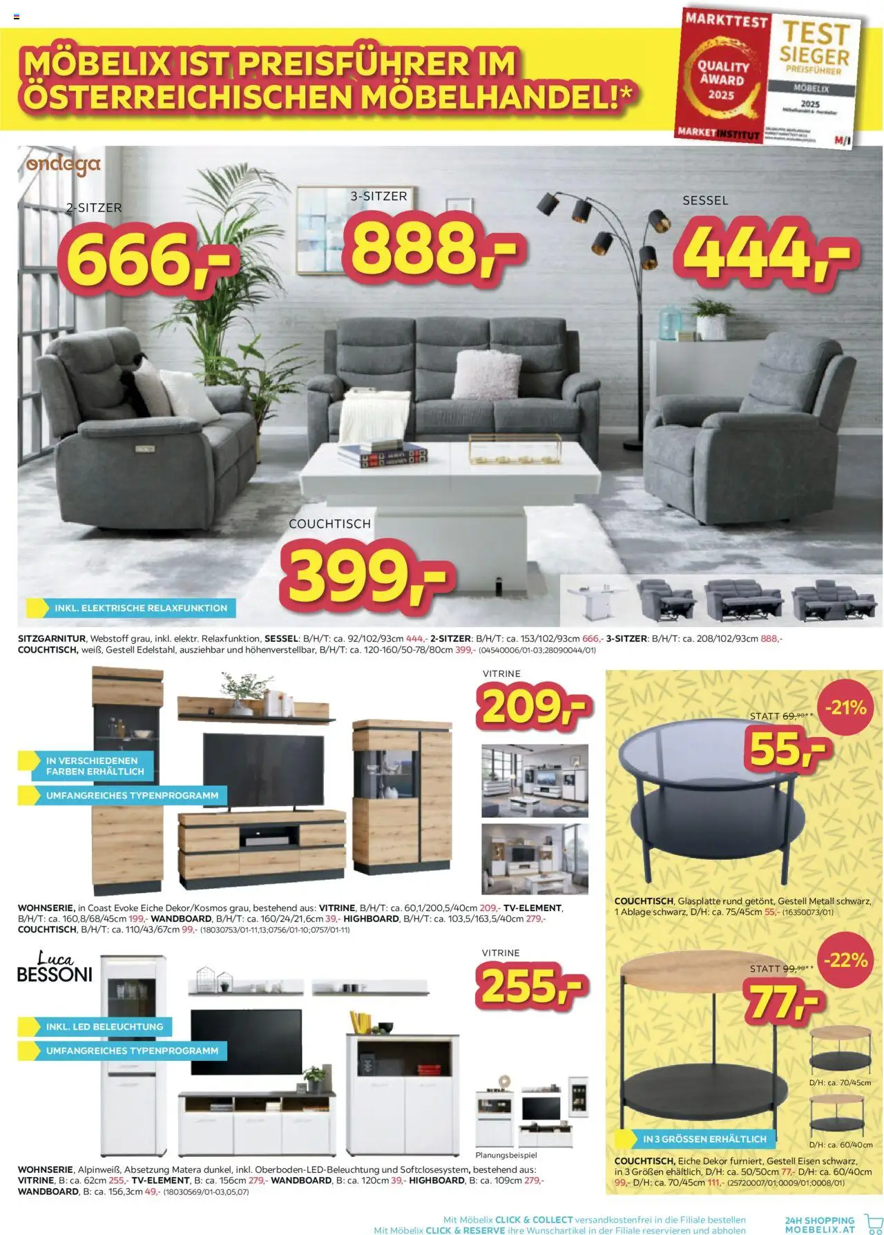 Möbelix Angebote gültig ab 12.08.2025 | Seite: 3 | Produkte: Sessel, Couchtisch
