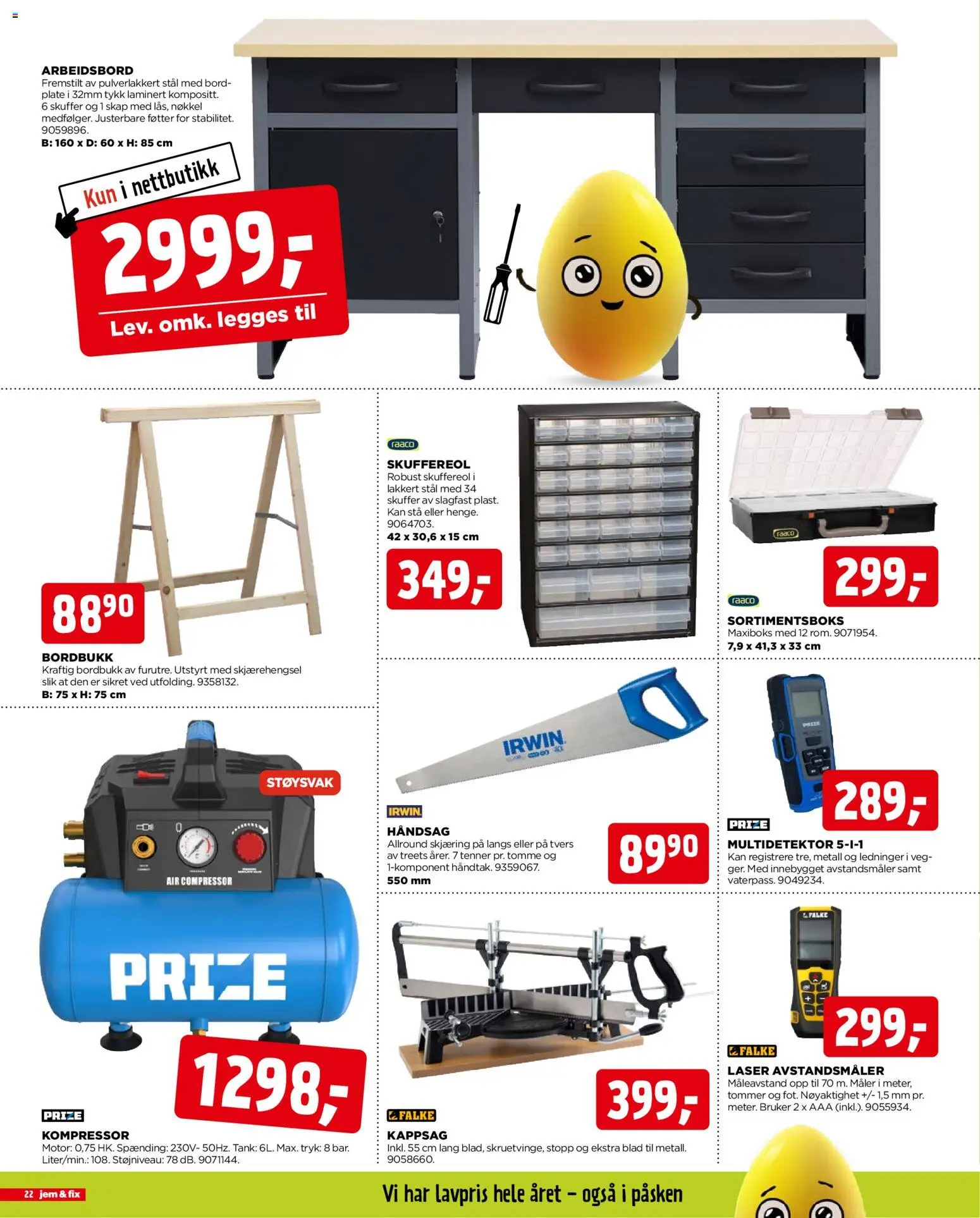 {H1} | Side: 22 | Produkter: Kappsag, Kompressor, Plate, Bord