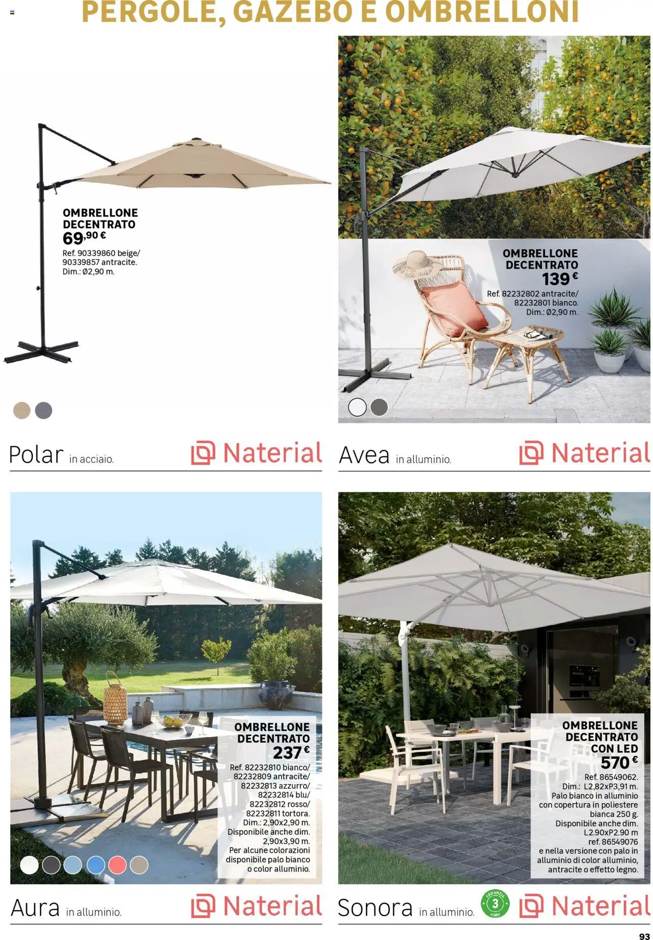 Volantino Leroy Merlin del 02.06.2025 | Pagina: 93 | Prodotti: Ombrellone, Gazebo, Alluminio