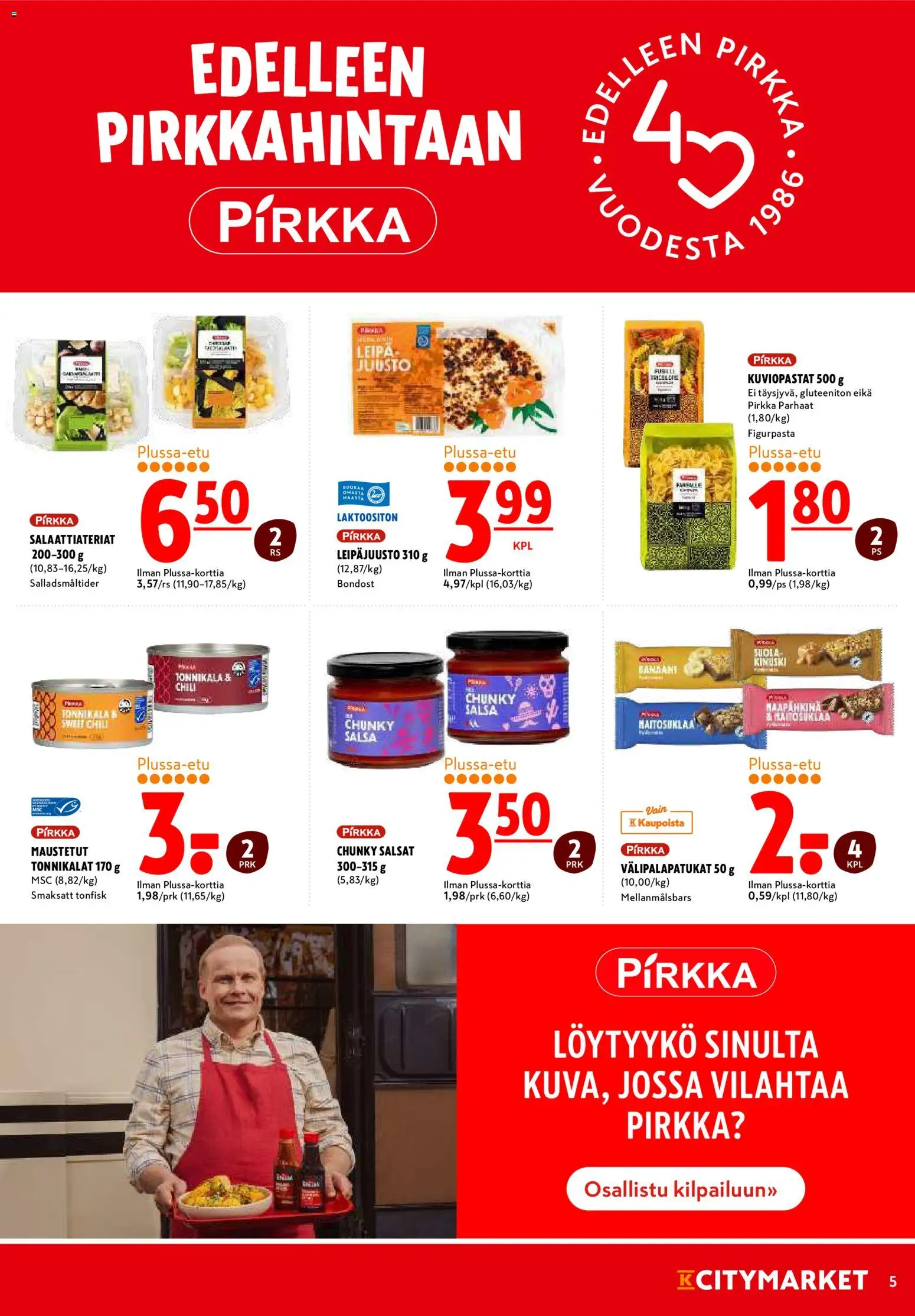 K-Citymarket tarjoukset – voimassa 02.03.2026 alkaen | Sivu: 5 | Tuotteet: Chili, Juusto, Leipä, Tonnikala
