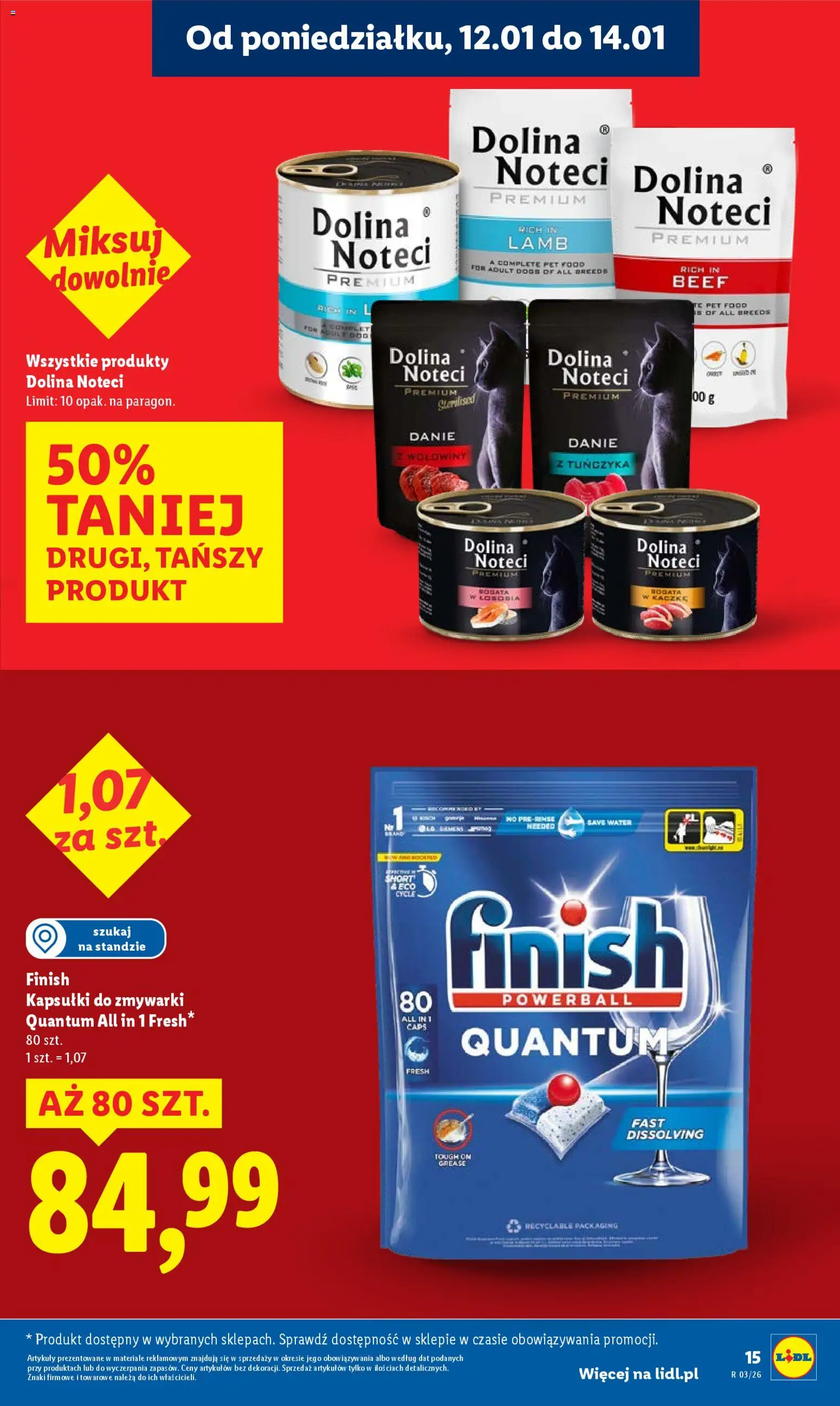 Lidl Gazetka od 12.01.2026 | Strona: 15 | Produkty: Finish, Kapsułki do zmywarki