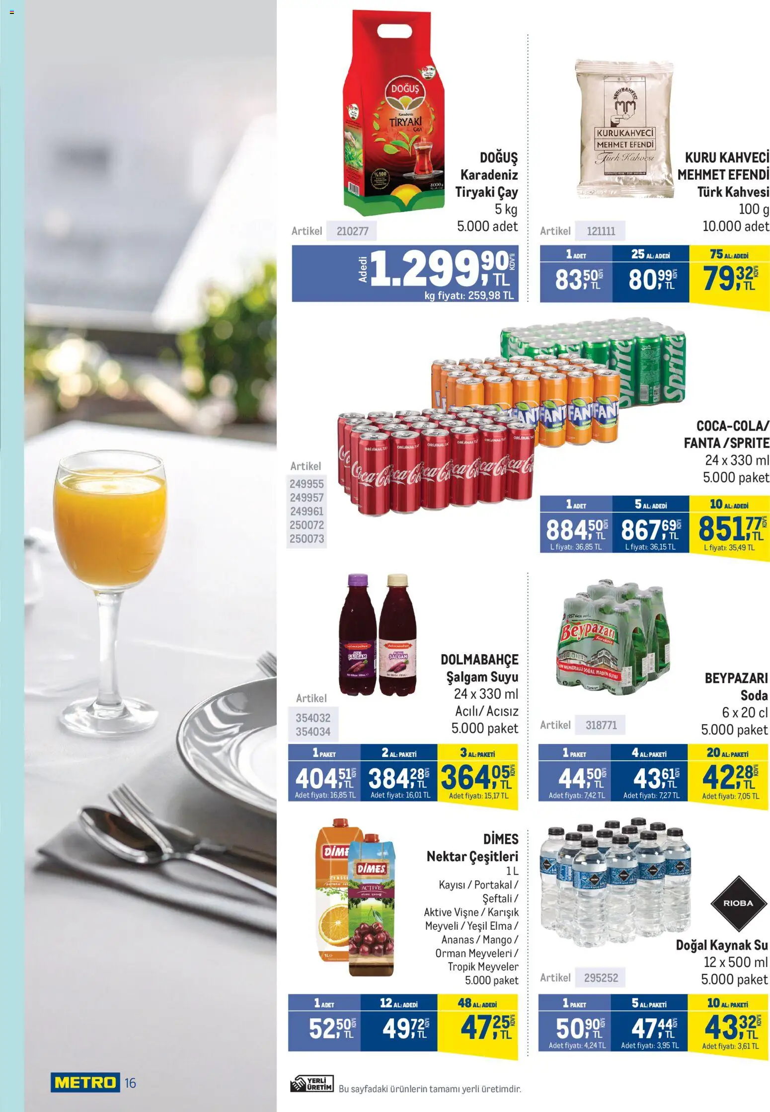 Metro - Lokantalar - 24.12.2025 tarihinden itibaren geçerlidir | Sayfa: 16 | Ürünler: Ananas, Kayısı, Maden suyu, Sprite