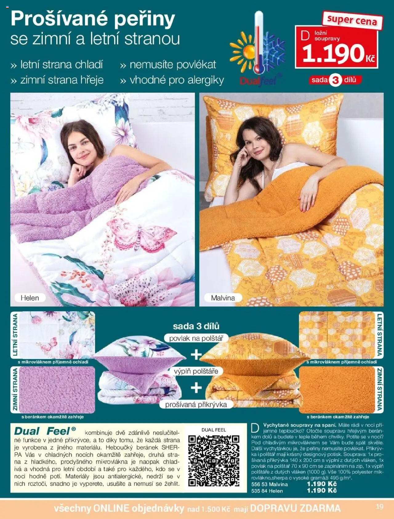 Decodoma katalog Léto 2025 od 17.04.2025 | Strana: 19 | Produkty: Polštáře, Peřiny, Polštář, Přikrývka