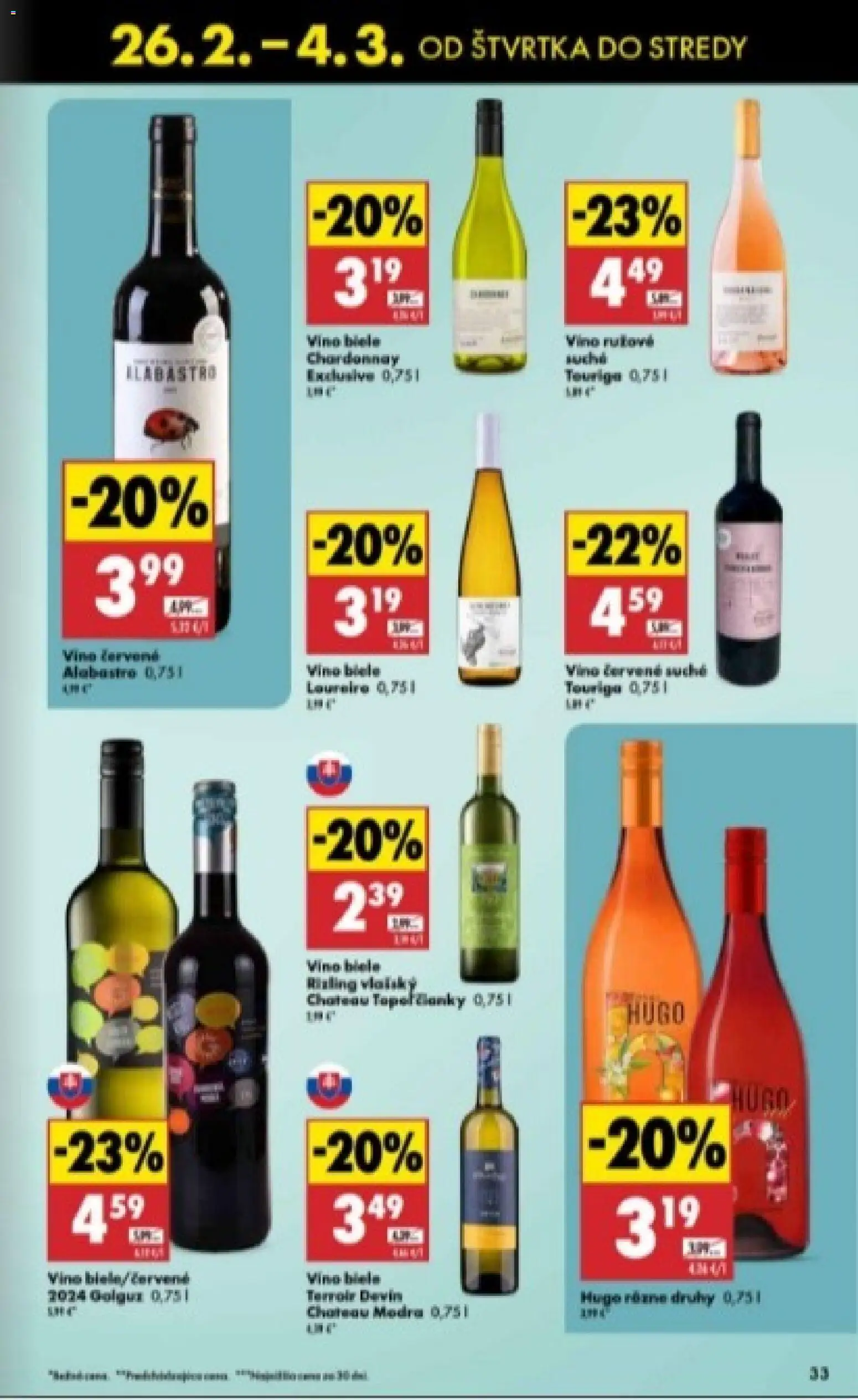 Nové Biedronka akcie – leták je platný od 26.02.2026 | Strana: 33 | Produkty: Víno