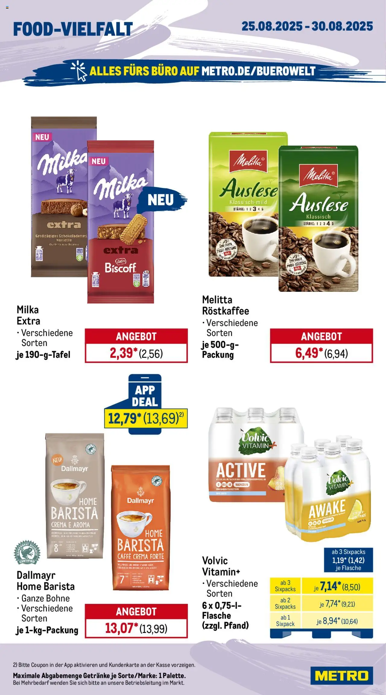 Metro Prospekt 	 - gültig ab dem 25.08.2025 | Seite: 15 | Produkte: Melitta, Milka, Volvic, Zitronen