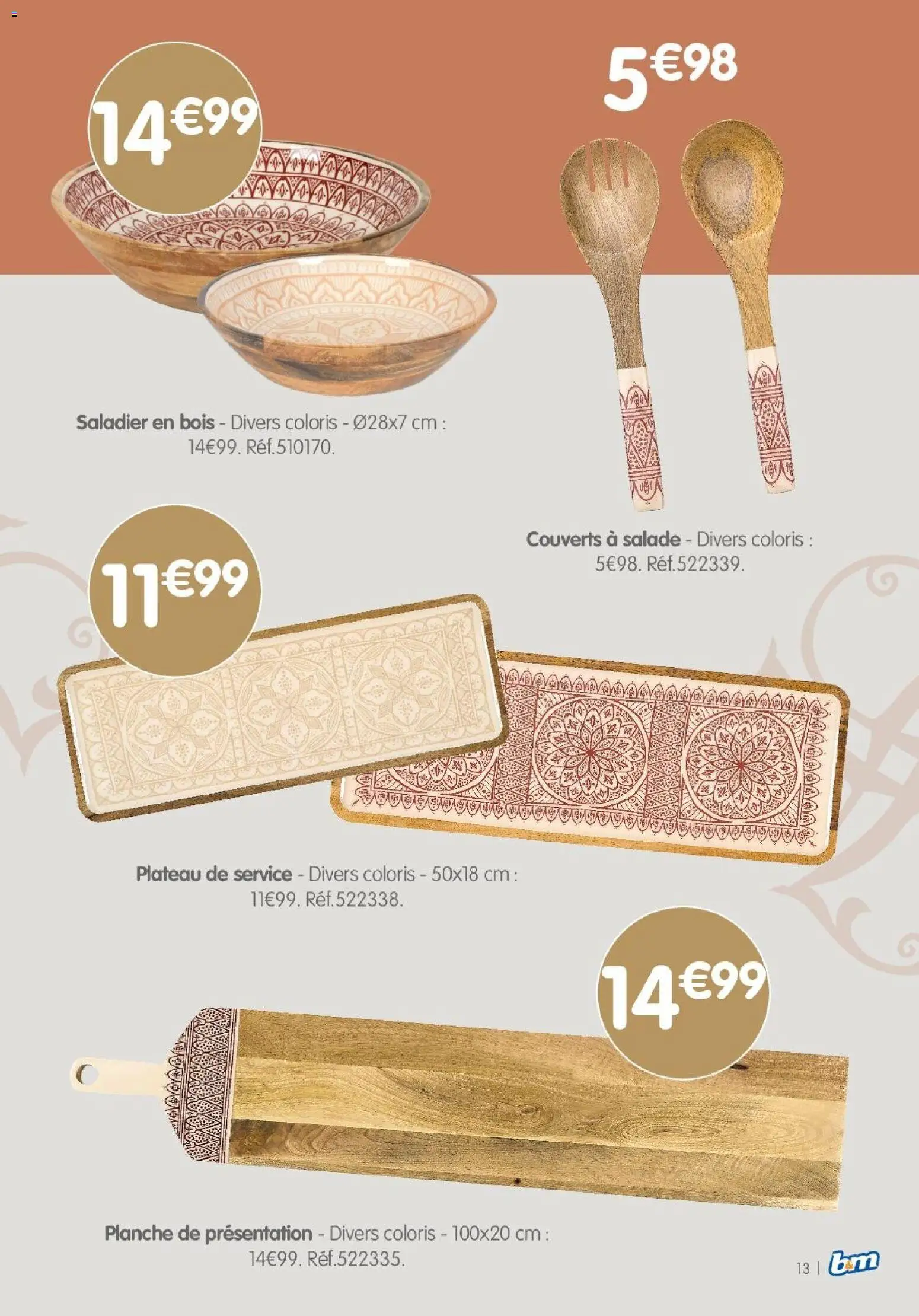 {H1} | Page: 13 | Produits: Salade, Plateau