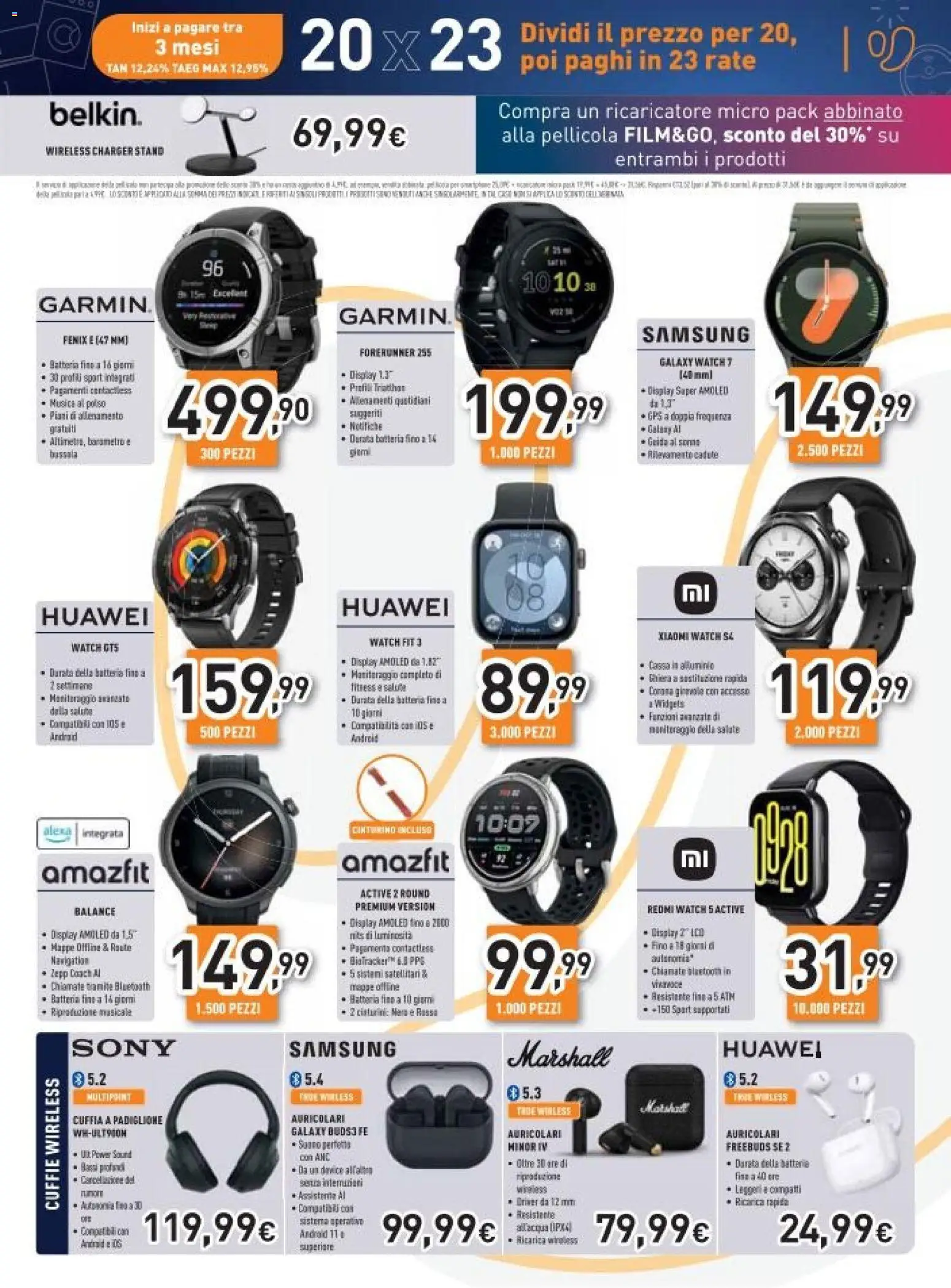 Volantino Unieuro del 26.11.2025 | Pagina: 15 | Prodotti: Auricolari, Cuffie, Batteria, Samsung