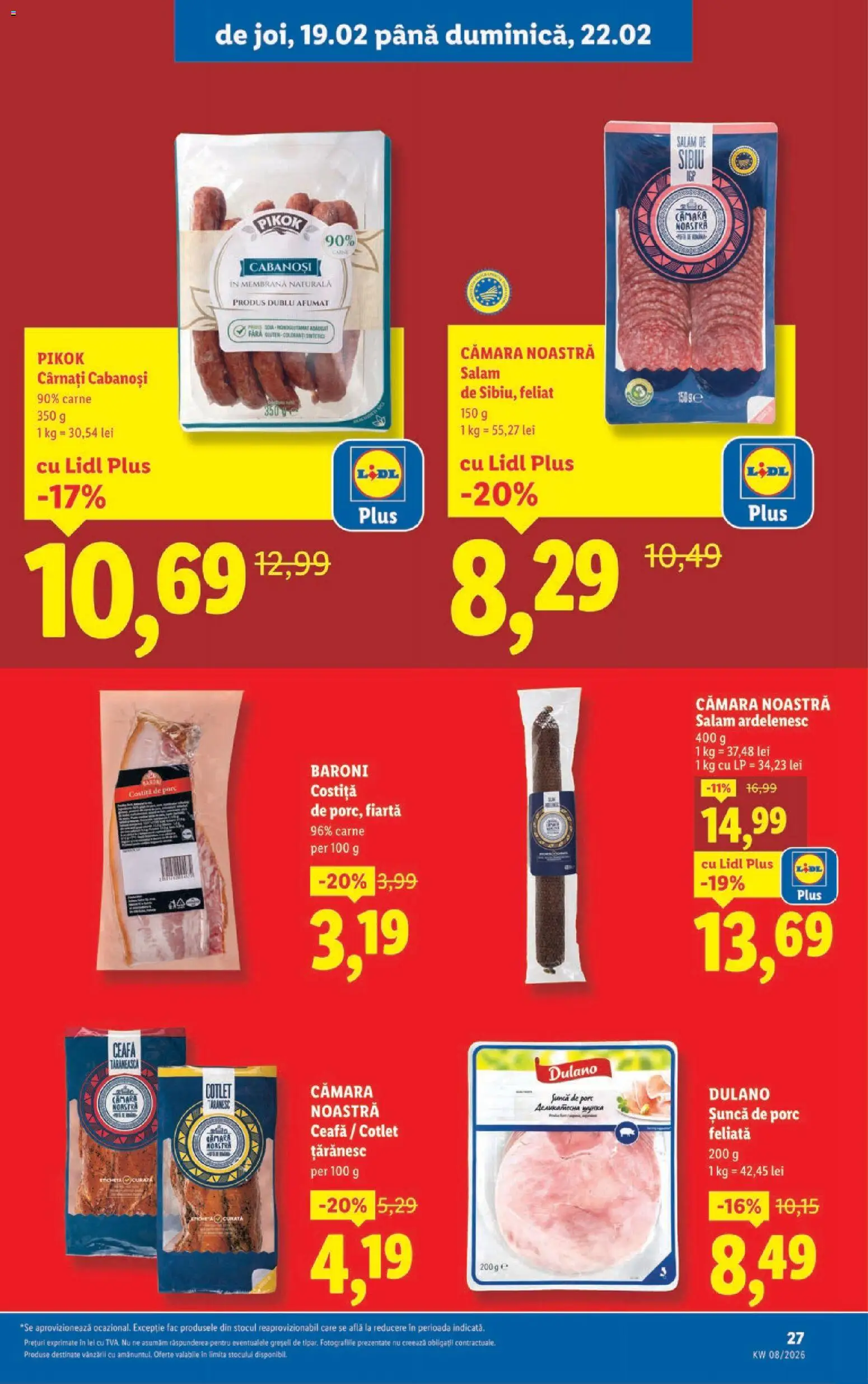 Noul catalog Lidl – valabil de la 16.02.2026 | Pagină: 27 | Produse: Lait de coco, Salam, Șuncă, Cârnați