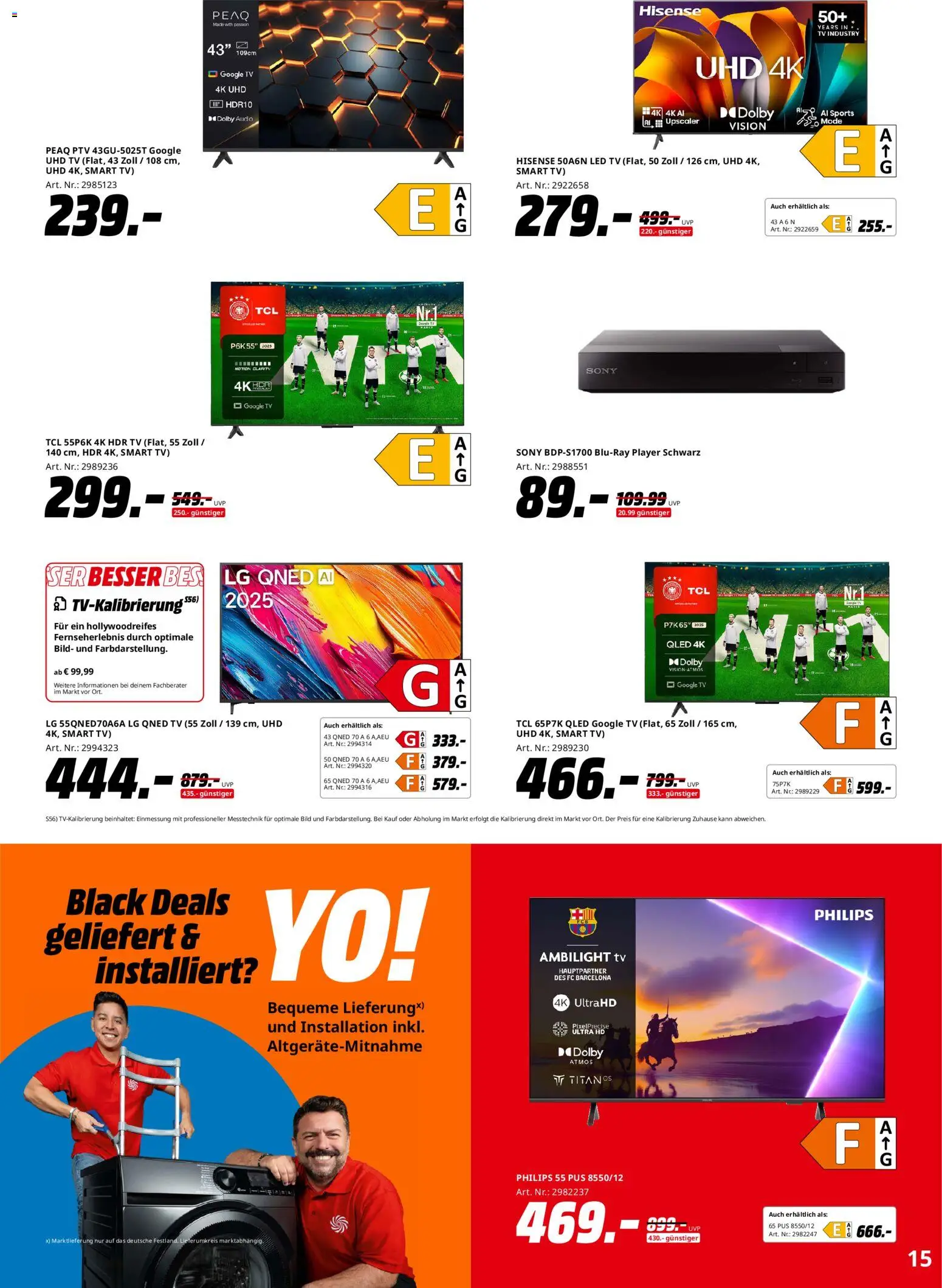 Media Markt - Black Friday – gültig ab 13.11.2025 | Seite: 15 | Produkte: Sony, Hisense, TV, Player