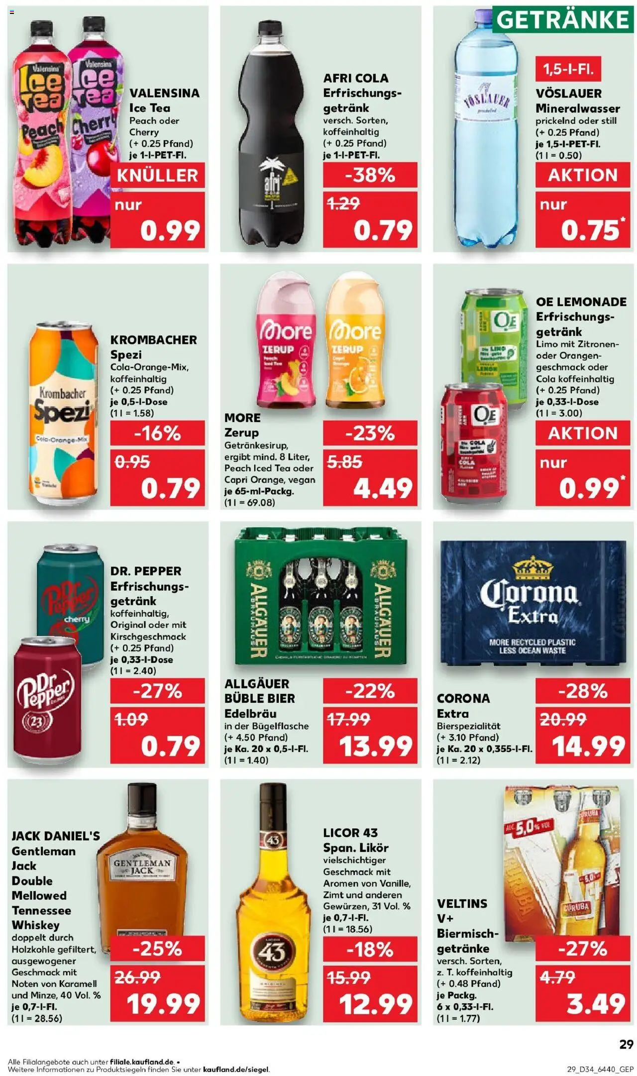 Kaufland prospekt Rüsselsheim Am Main	 - gültig ab dem 21.08.2025 | Seite: 29 | Produkte: Bier, Jack Daniel's, Whiskey, Veltins
