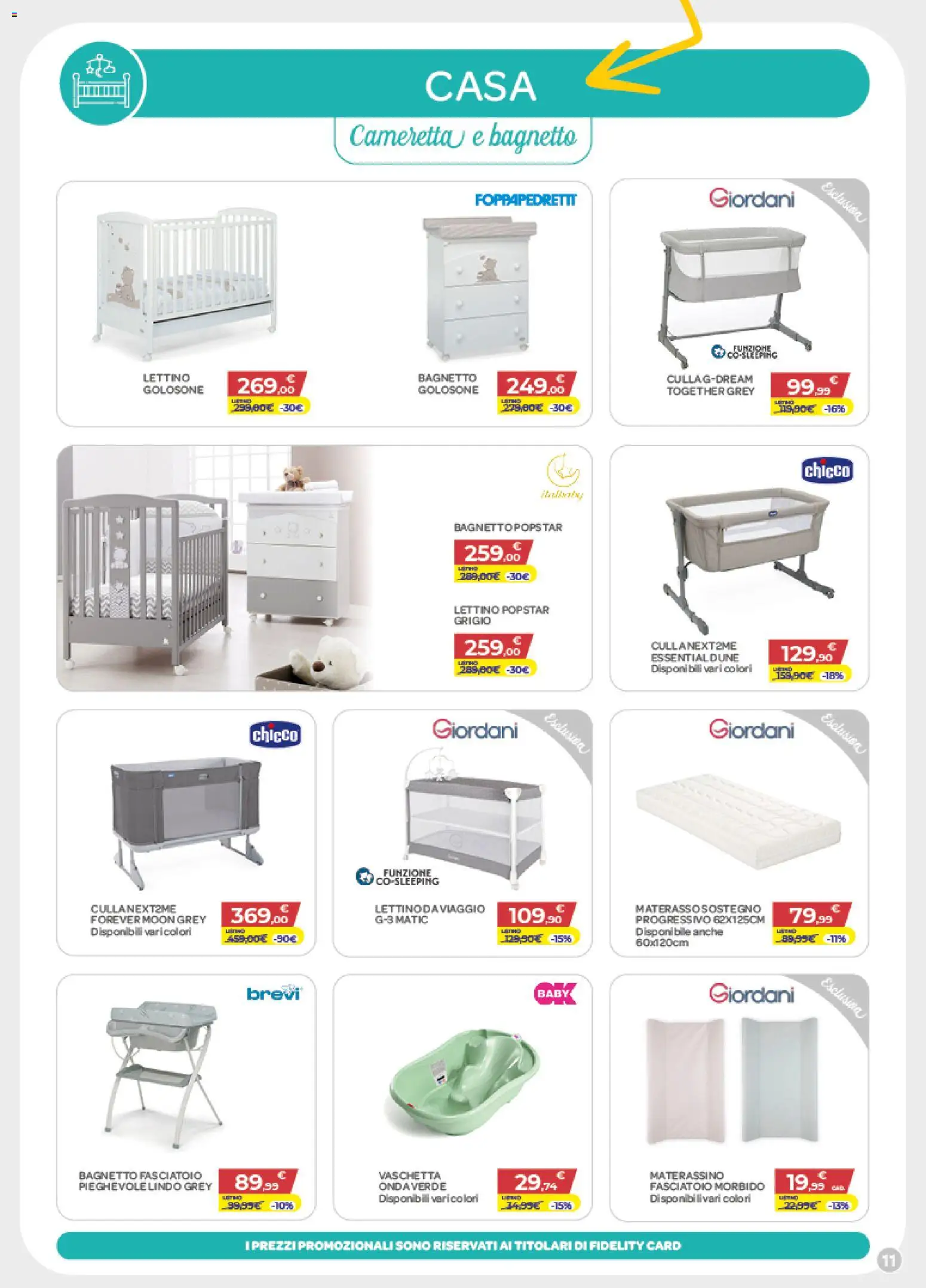 Volantino Bimbo store del 05.03.2026 | Pagina: 11 | Prodotti: Lettino, Bagnetto, Fasciatoio