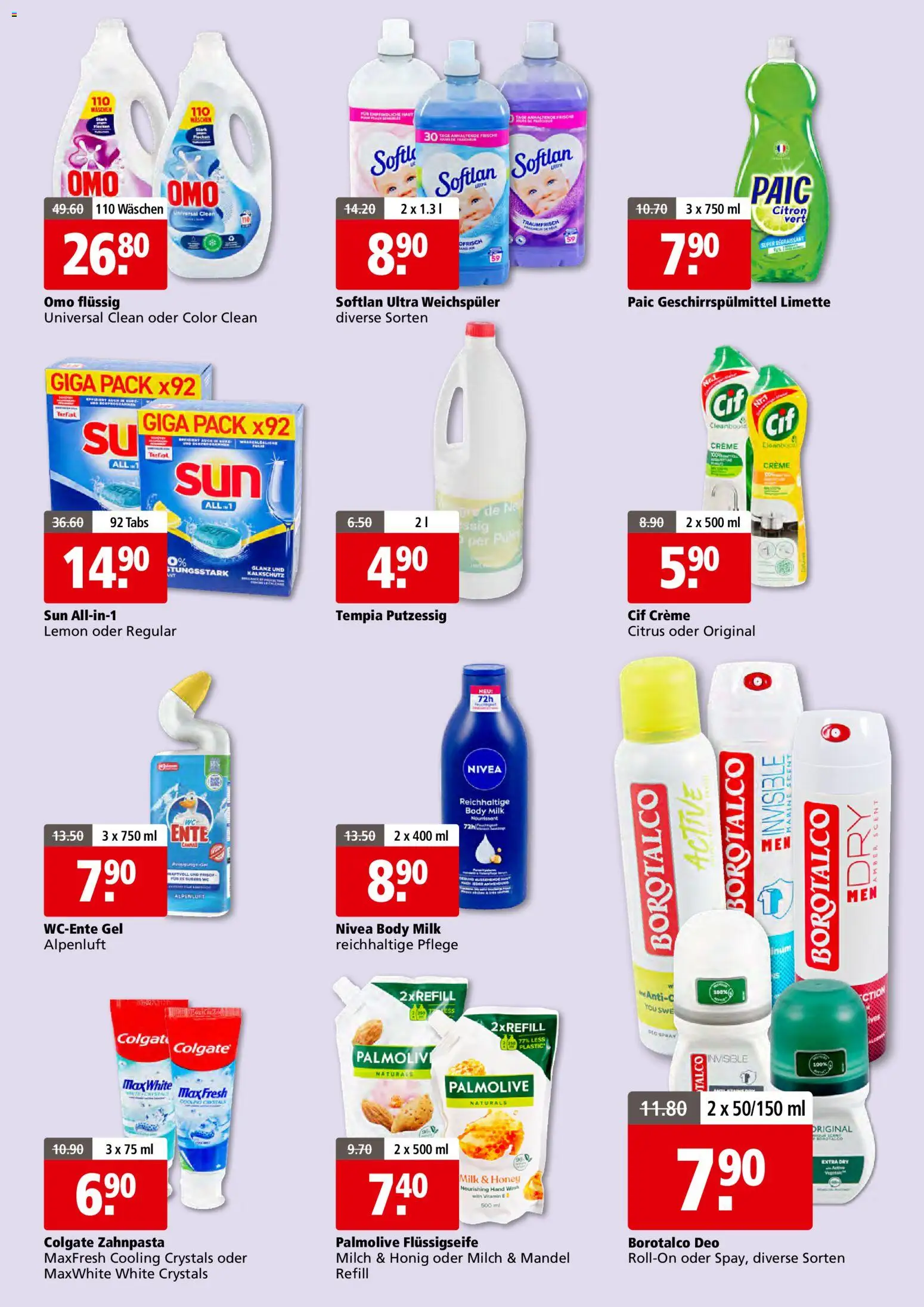 Aligro aktionen 2000 Schlieren, Gossau SG, Frauenfeld, Rapperswil-Jona, Sargans, Bern – gültig ab 20.04.2026 | Seite: 8 | Produkte: Zahnpasta, Milch, Body Milk, Creme