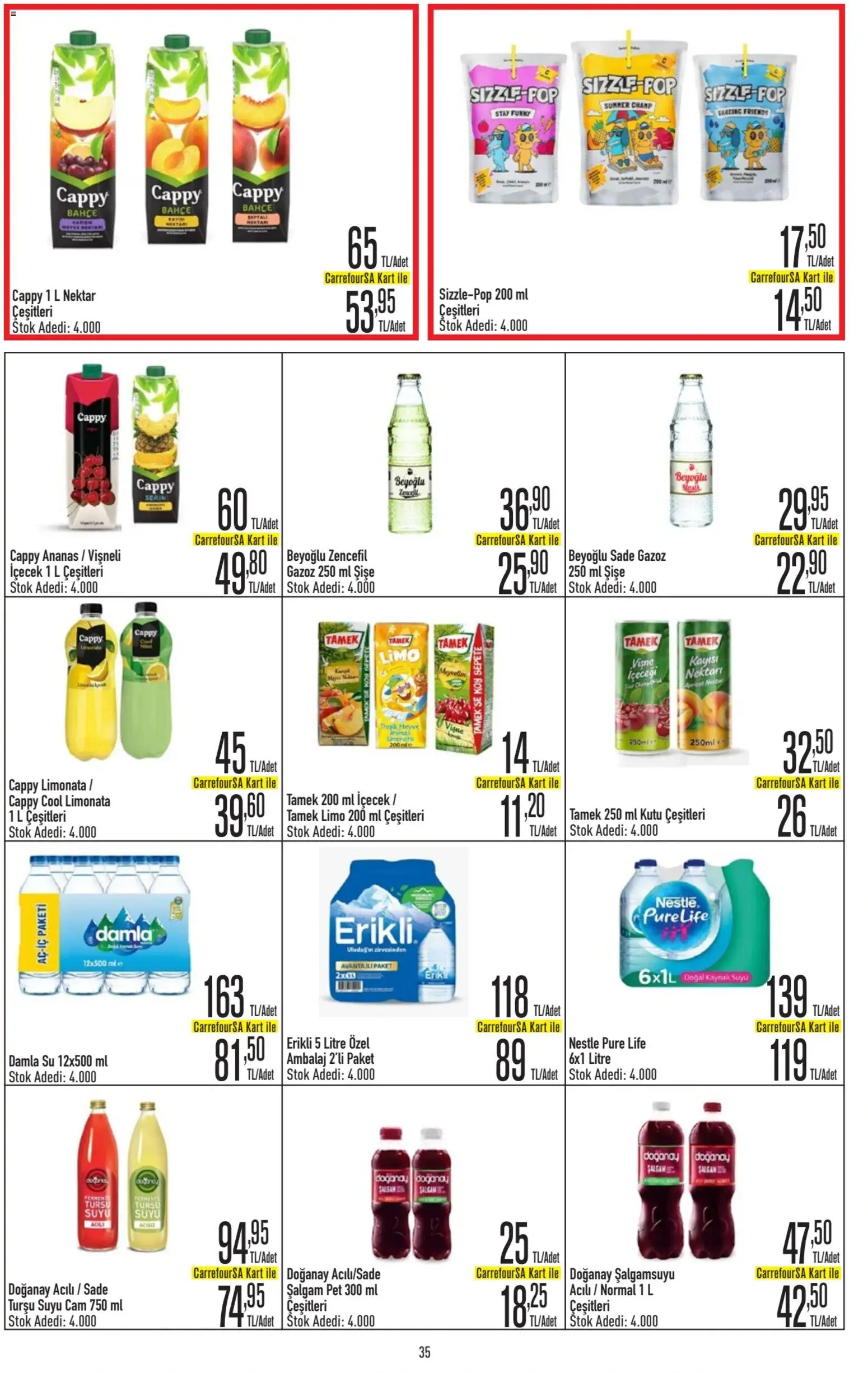 CarrefourSA Katalog - 15.01.2026 tarihinden itibaren geçerlidir | Sayfa: 35 | Ürünler: Kutu, Şalgam, Su, Kayısı